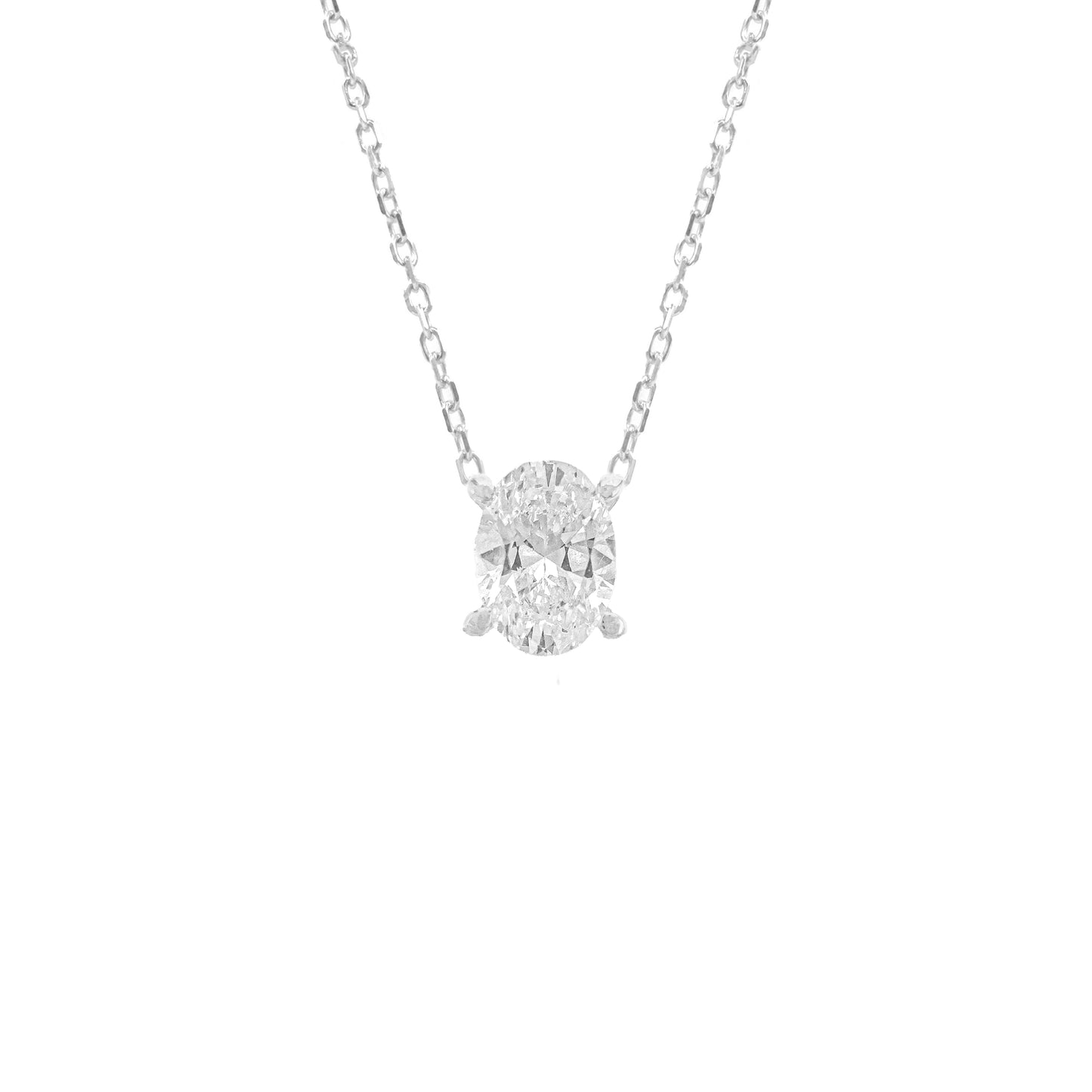 0.75 Karat D-Color Oval Kolye