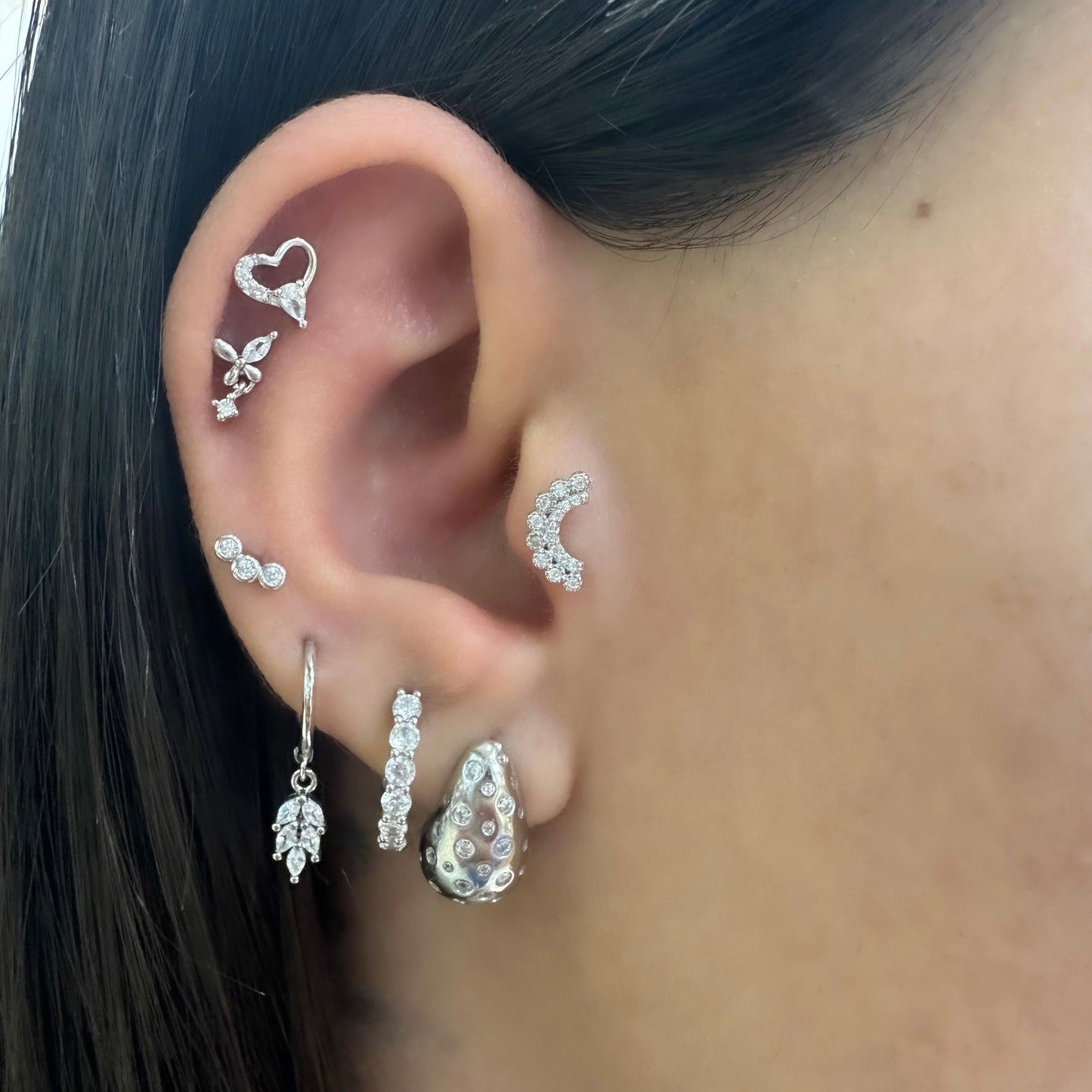 Markiz Taşlı Kelebek Tragus Piercing