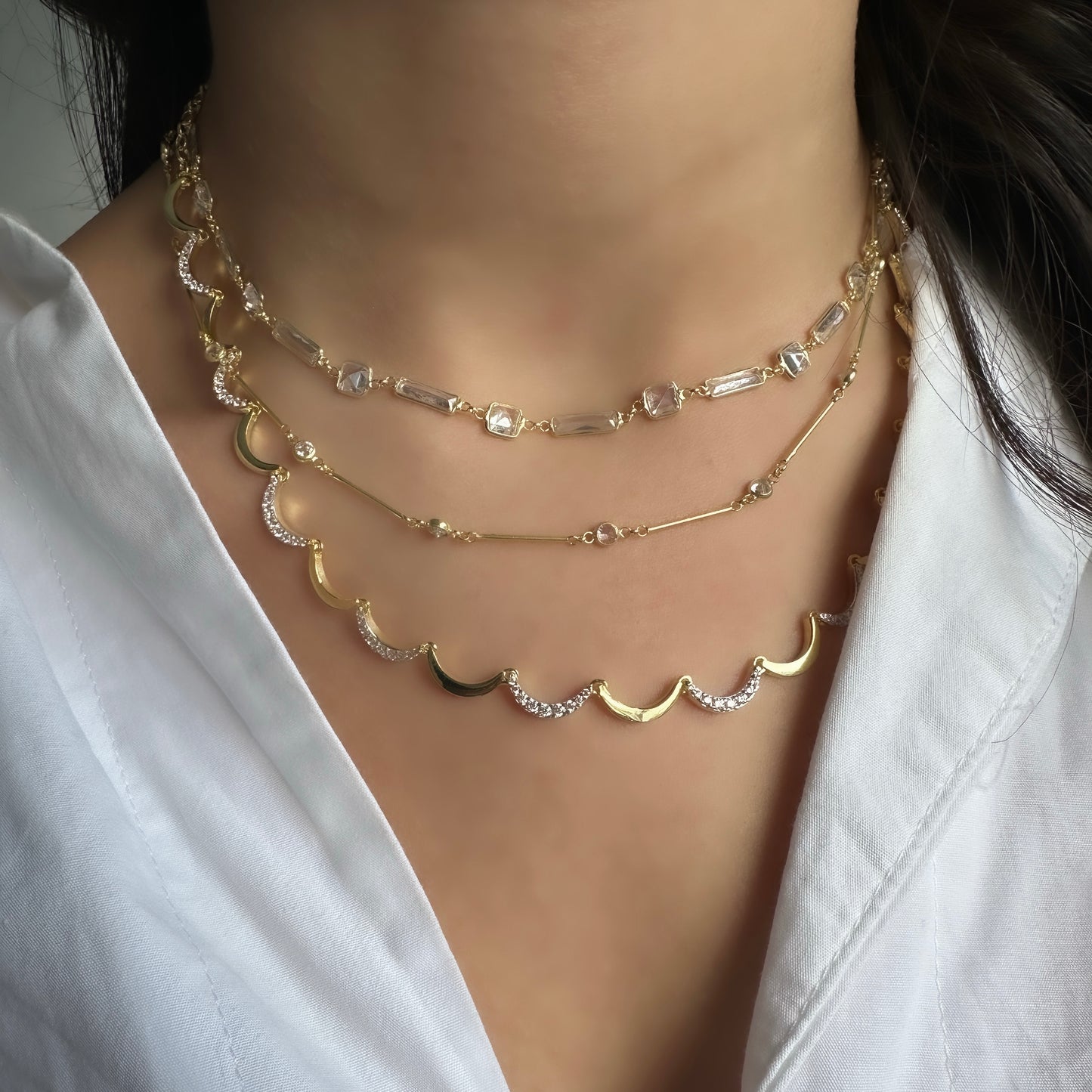 Two Tone Wave Kolye