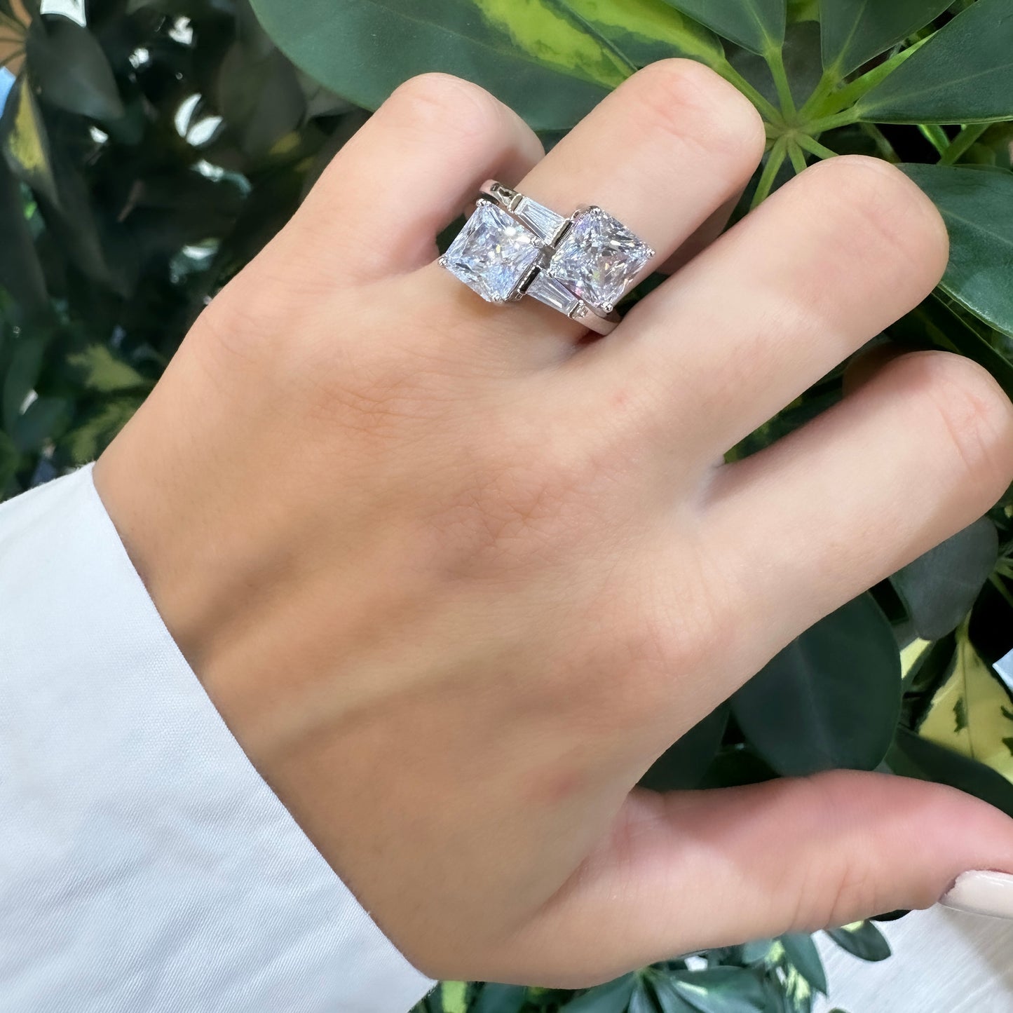 Double Square Stone Ring