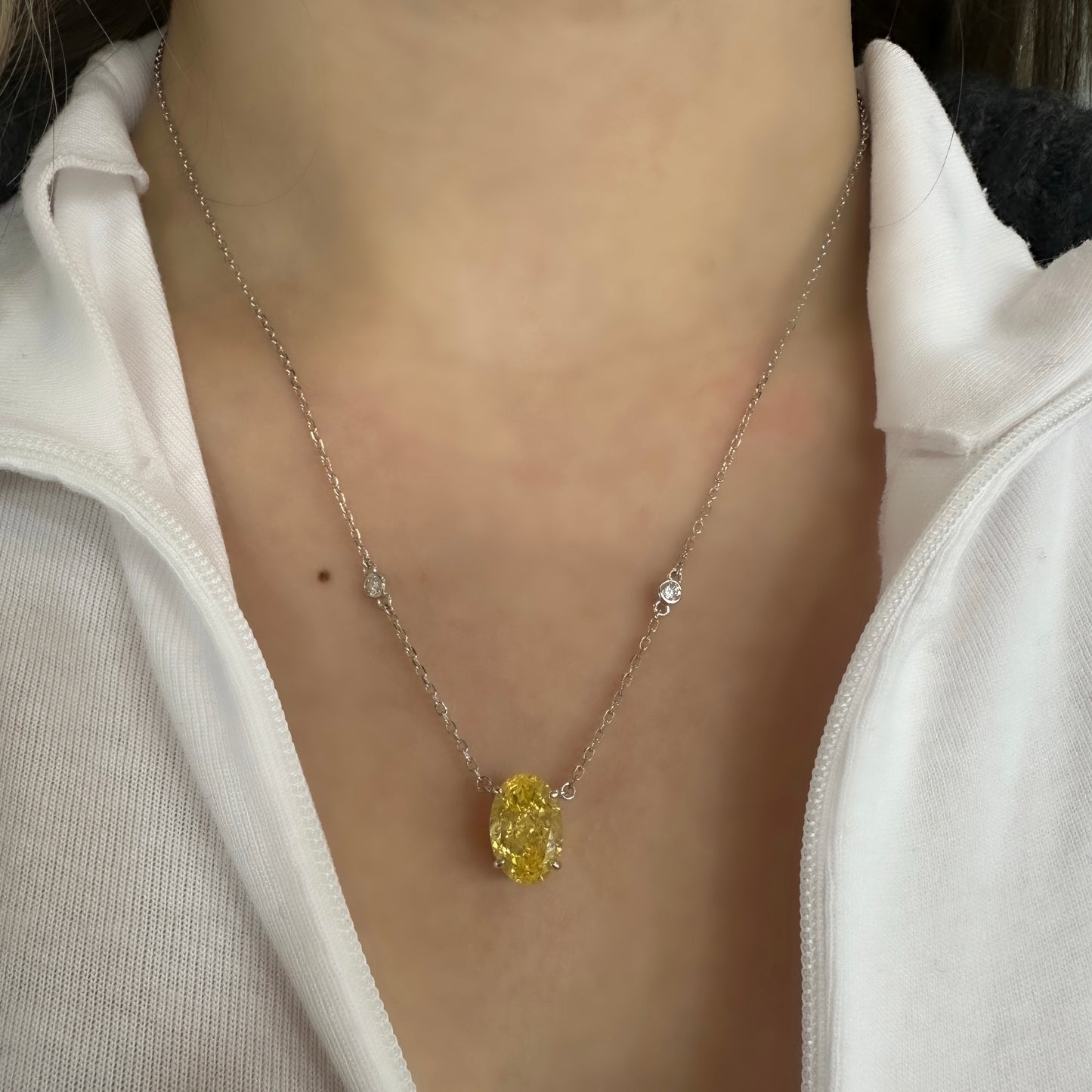 Oval Cut Necklace with Colorful Stones