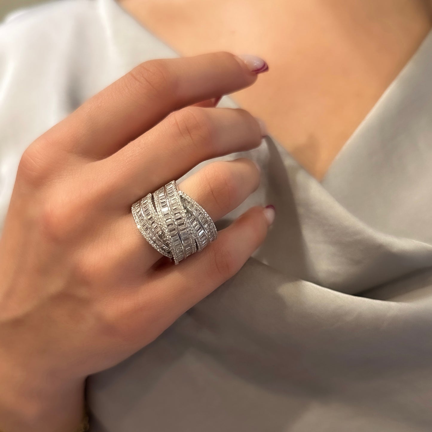 Verflochtener Baguette-Ring