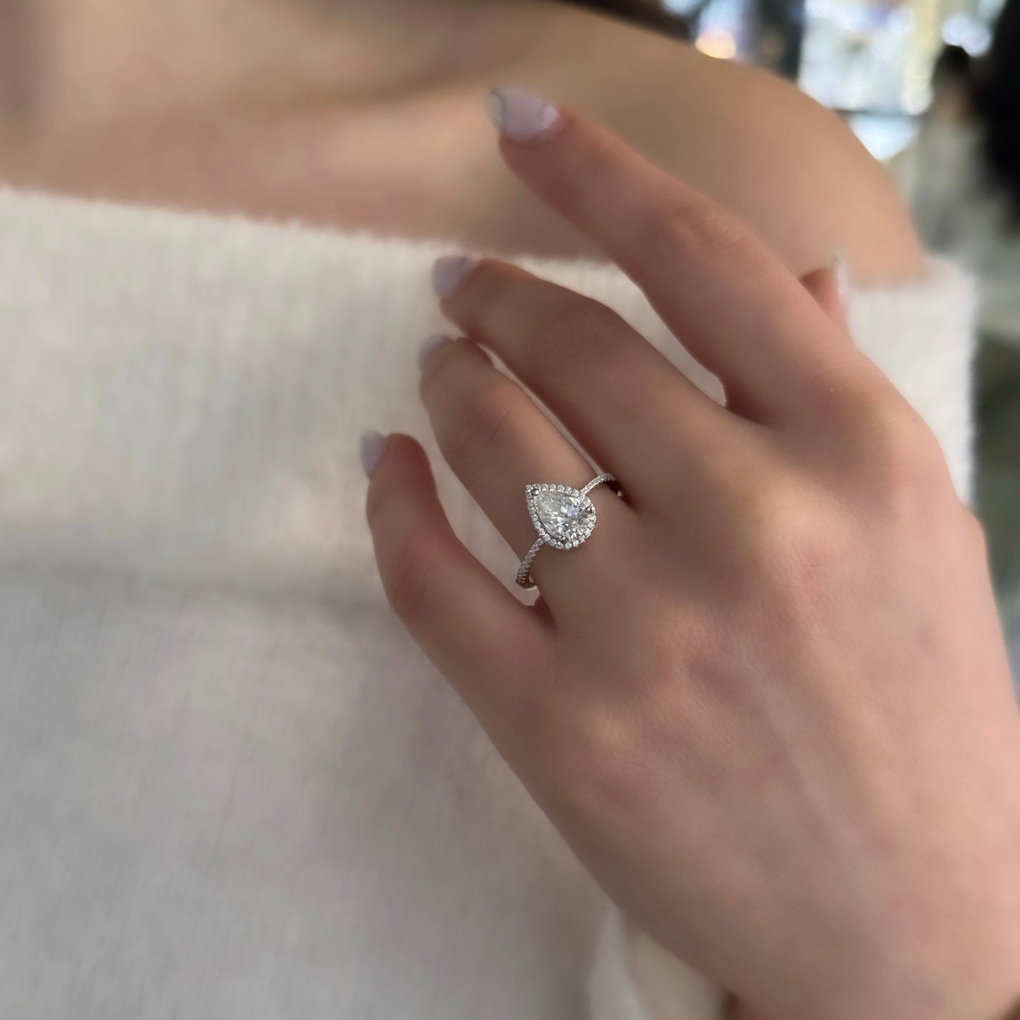 Teardrop Moissanite Ring