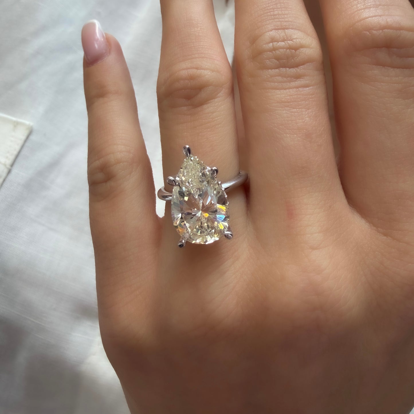 Taşlı Montür G-Color Pear Yüzük