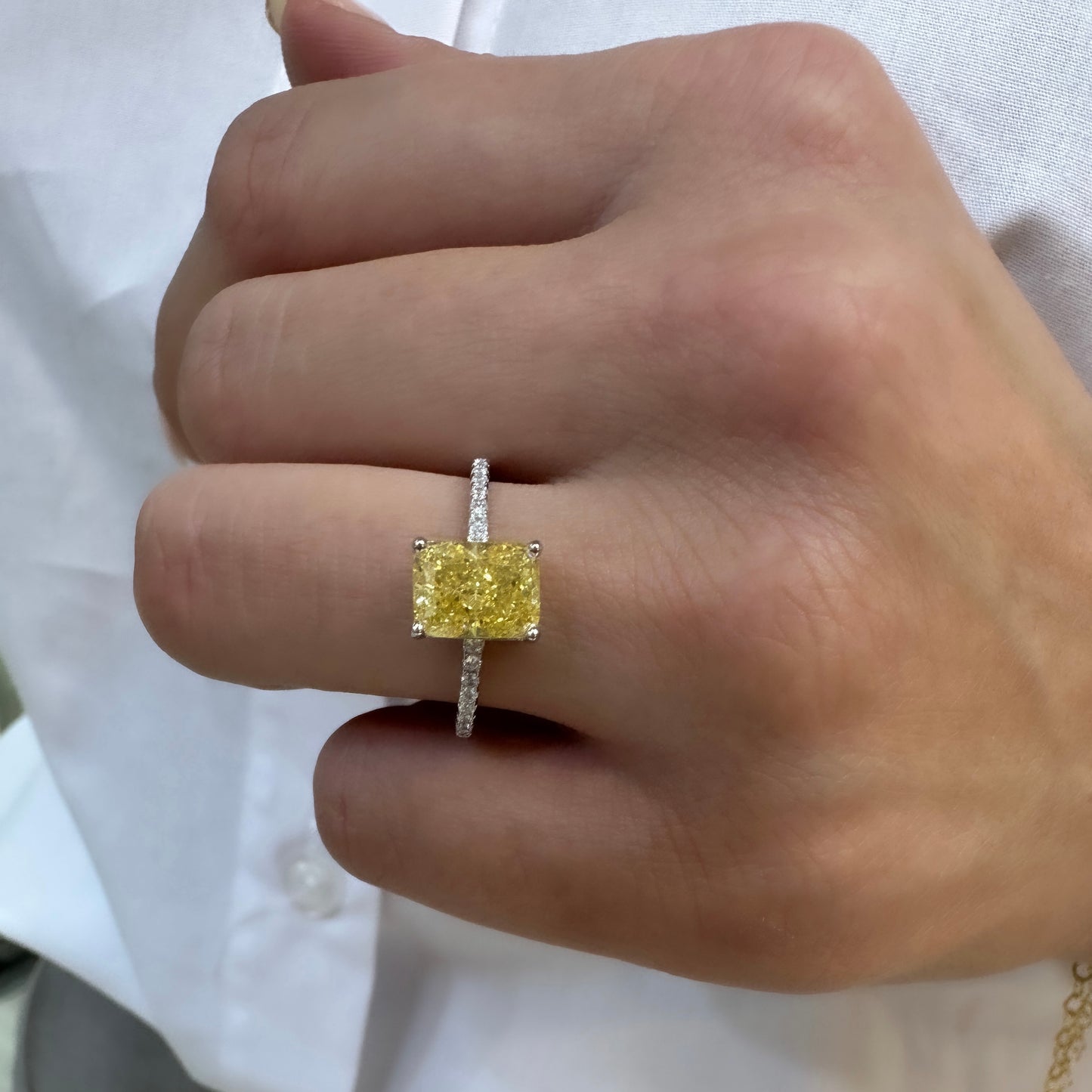 Ice Cut Side Stone Baguette Ring