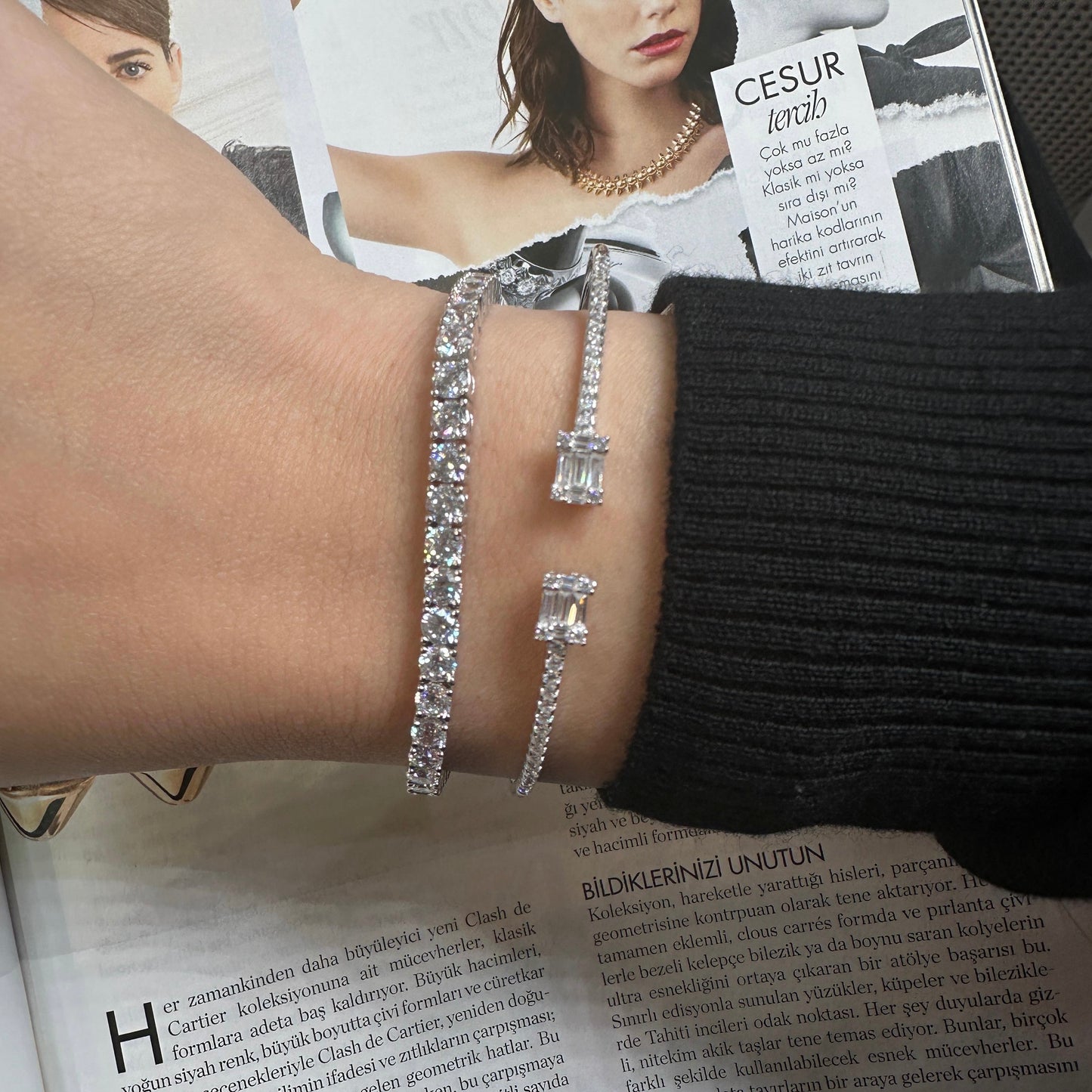 Three and a half mm Moissanite Waterway Bracelet
