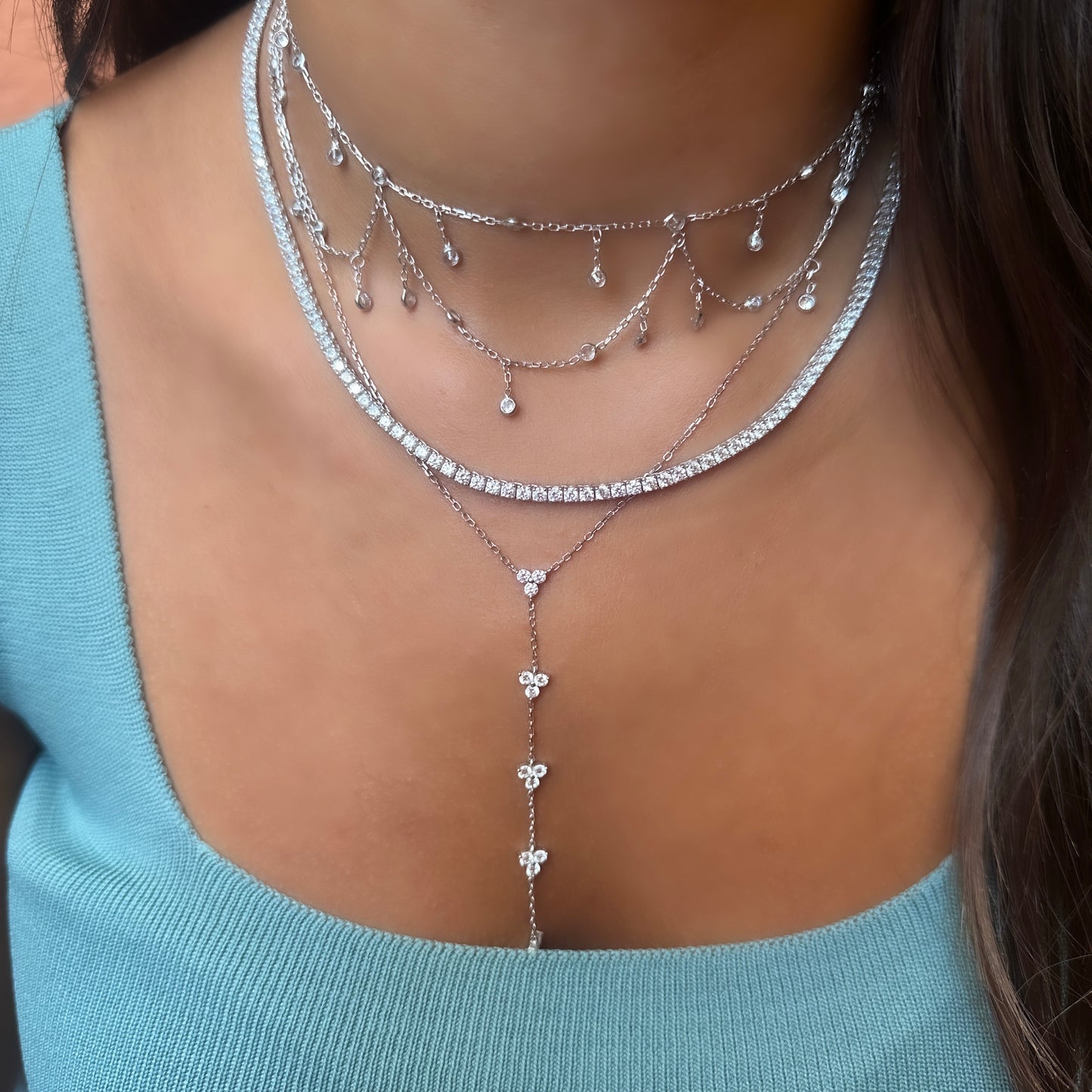 Salkım Taşlı Zincir Model Choker