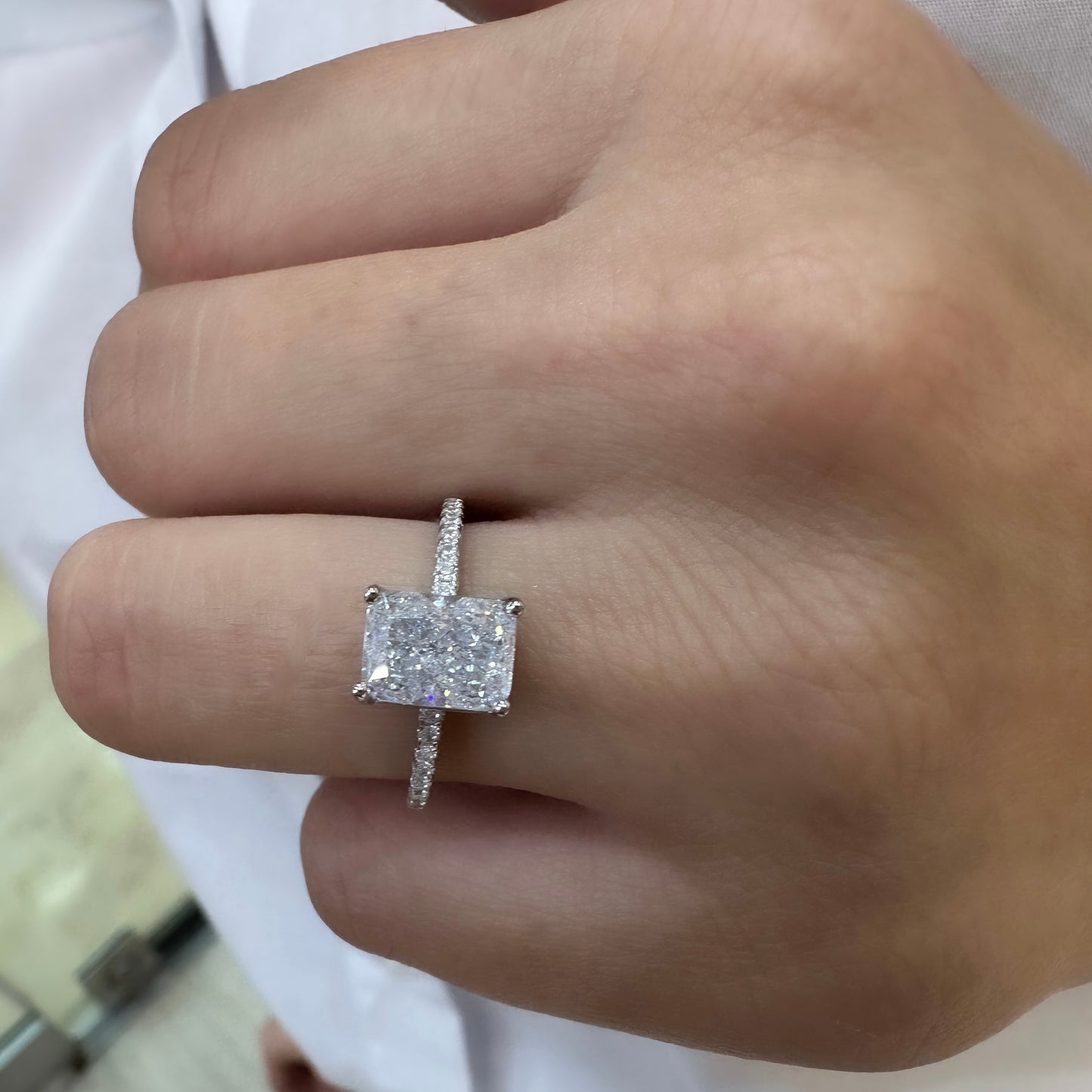 Ice Cut Side Stone Baguette Ring