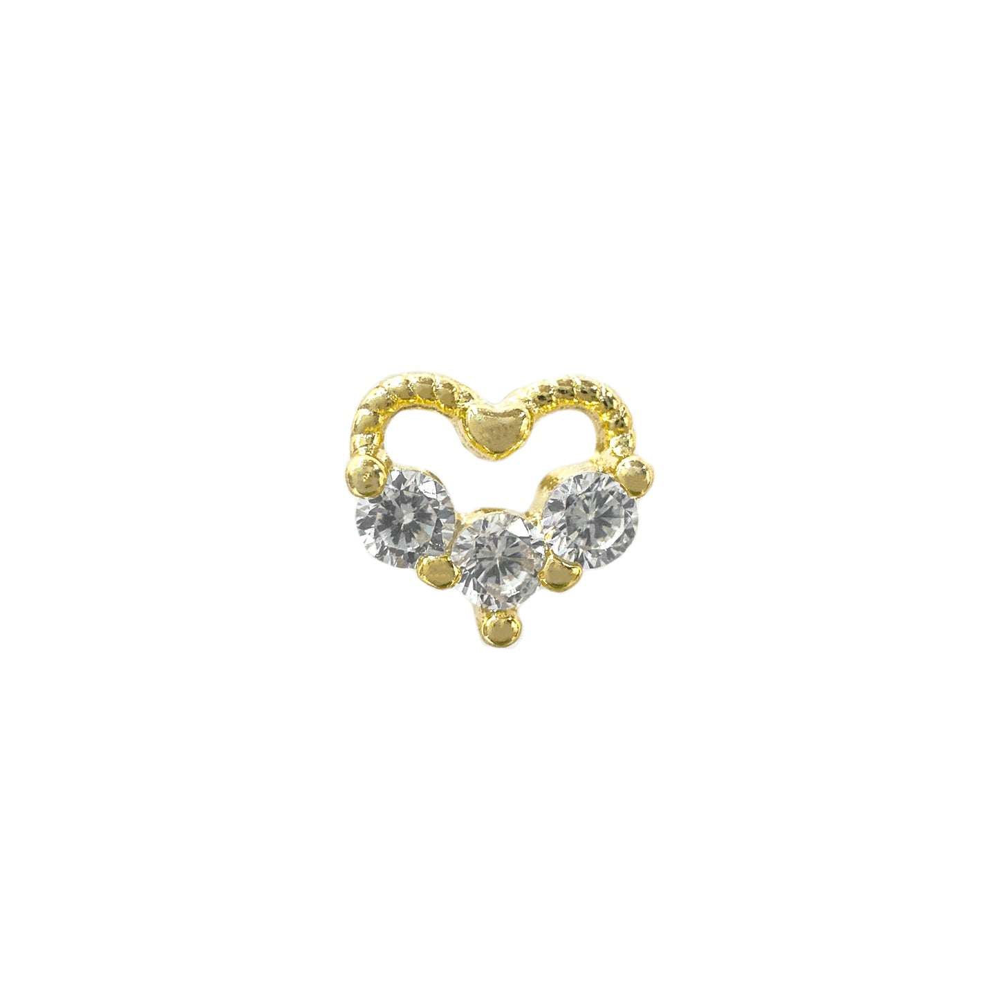 Üç Taşlı Kalp Piercing