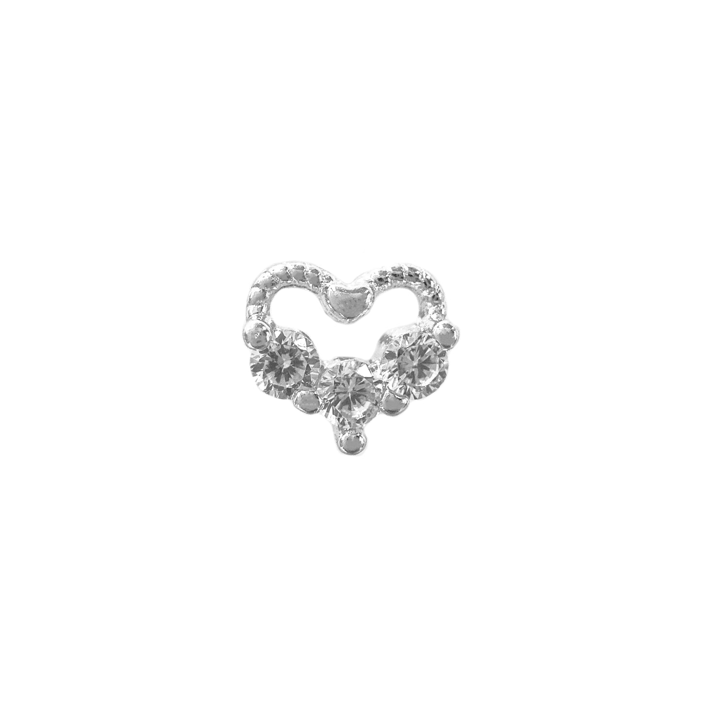 Üç Taşlı Kalp Piercing
