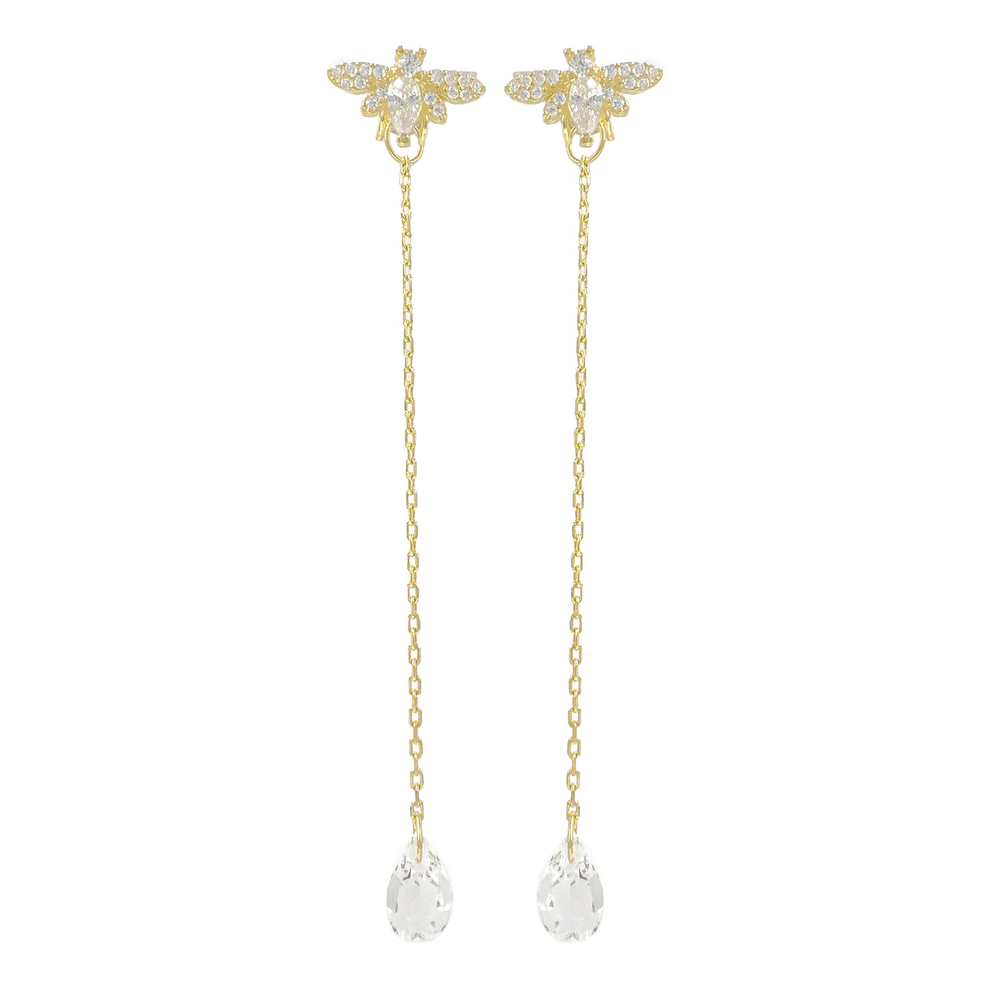Bee Design Sallantılı Taşlı Küpe