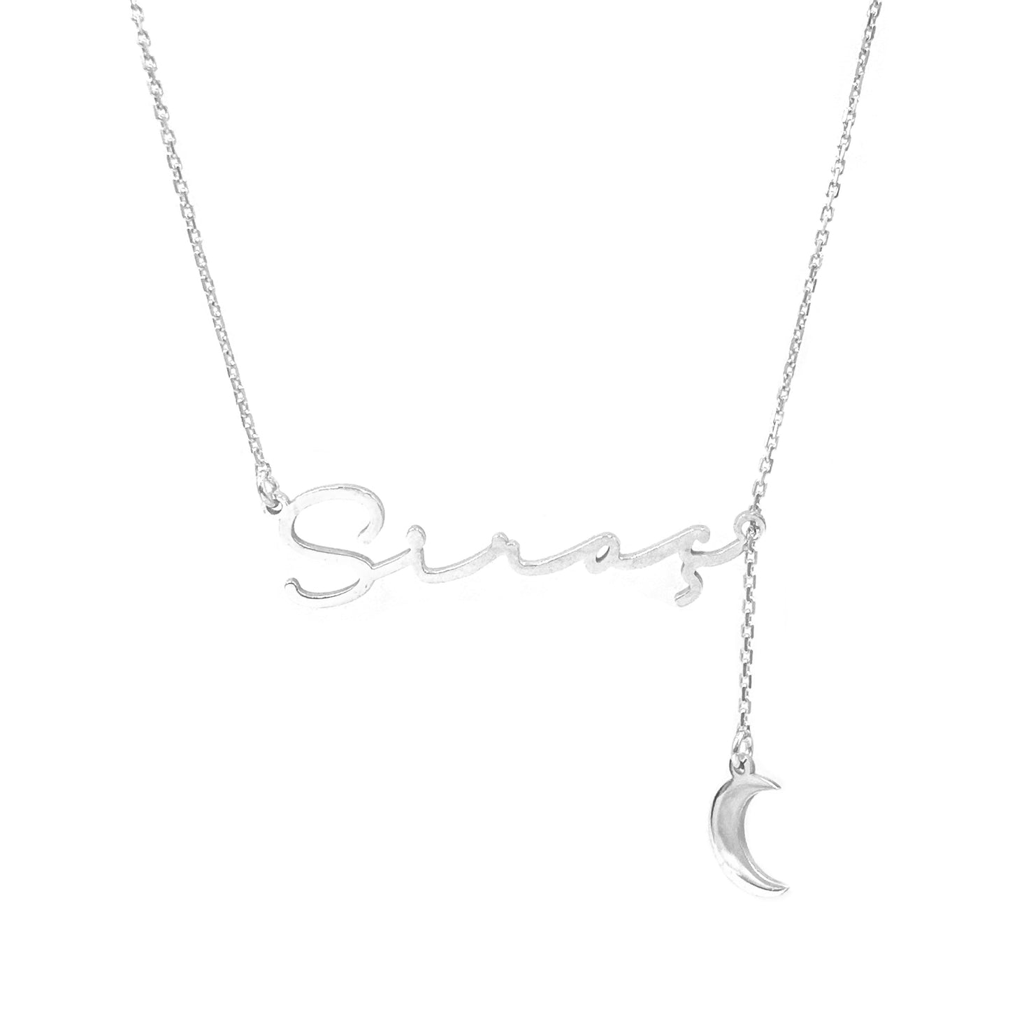 Personalized Name Moon Necklace