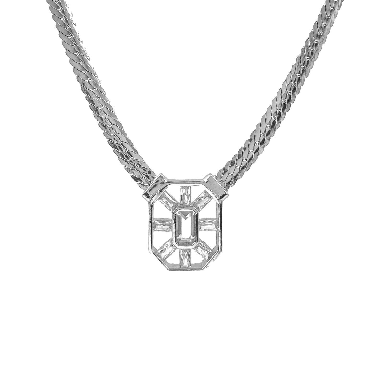 Gala Drop Baguette Stone Necklace