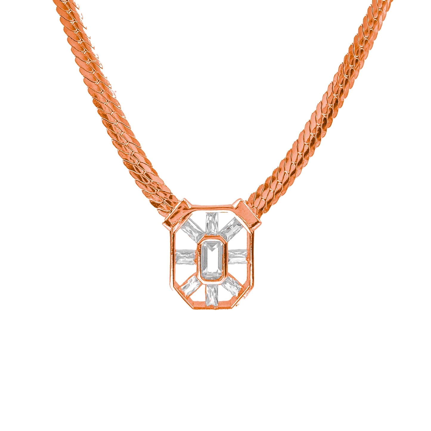 Gala Drop Baguette Stone Necklace