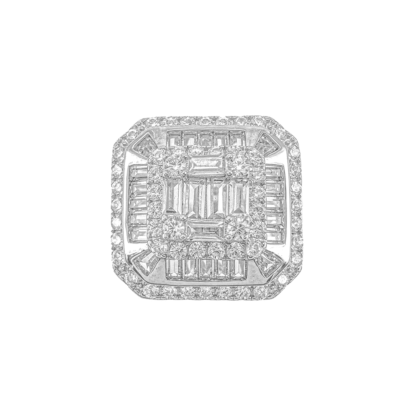 Square Center Baguette Stone Ring