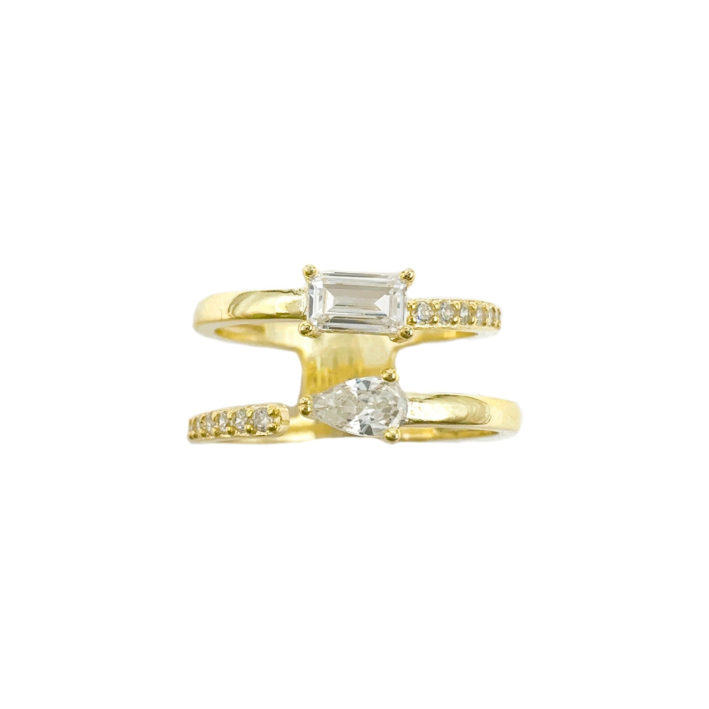 Drop Baguette Pinky Finger Ring