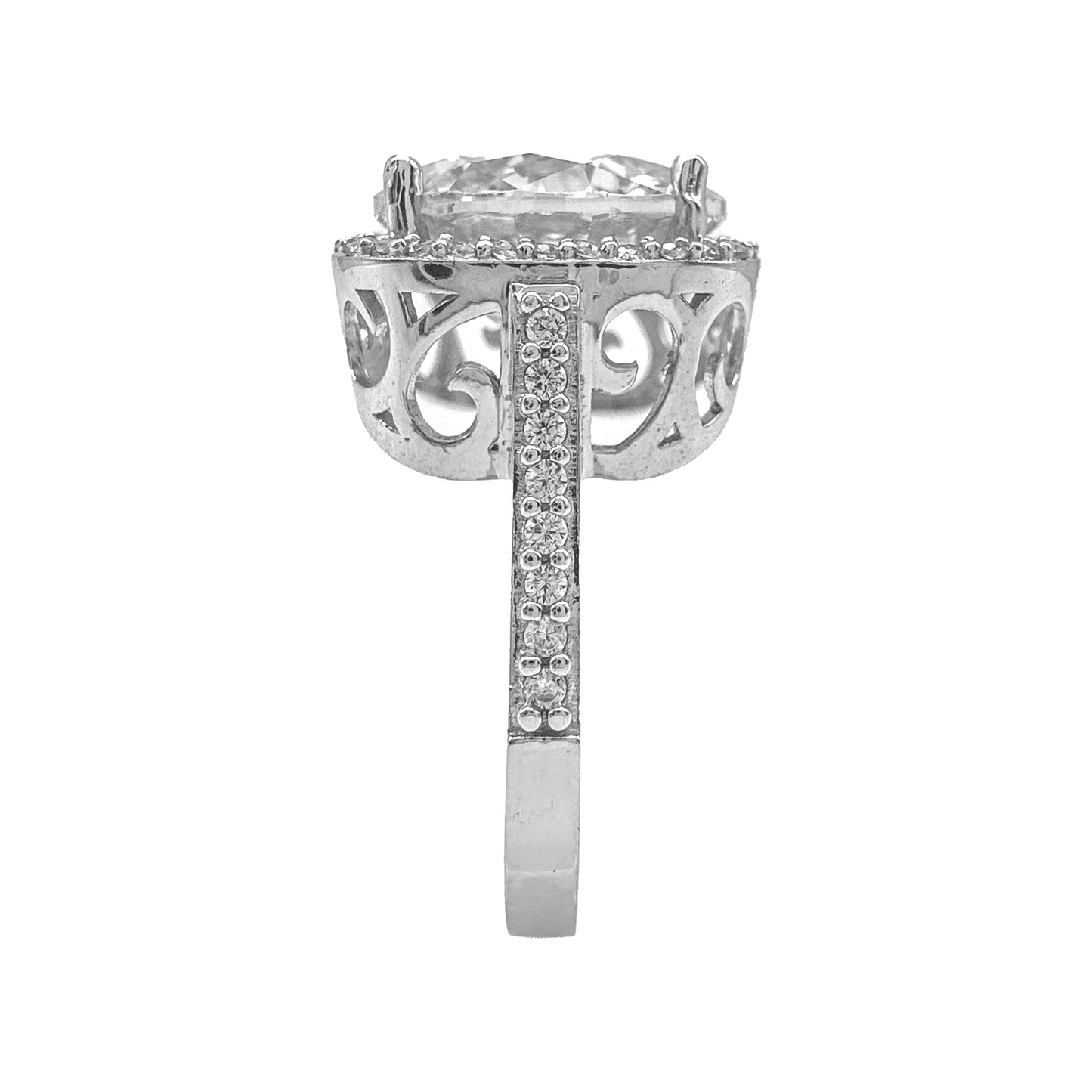 Five Carat Side Stone Solitaire Ring