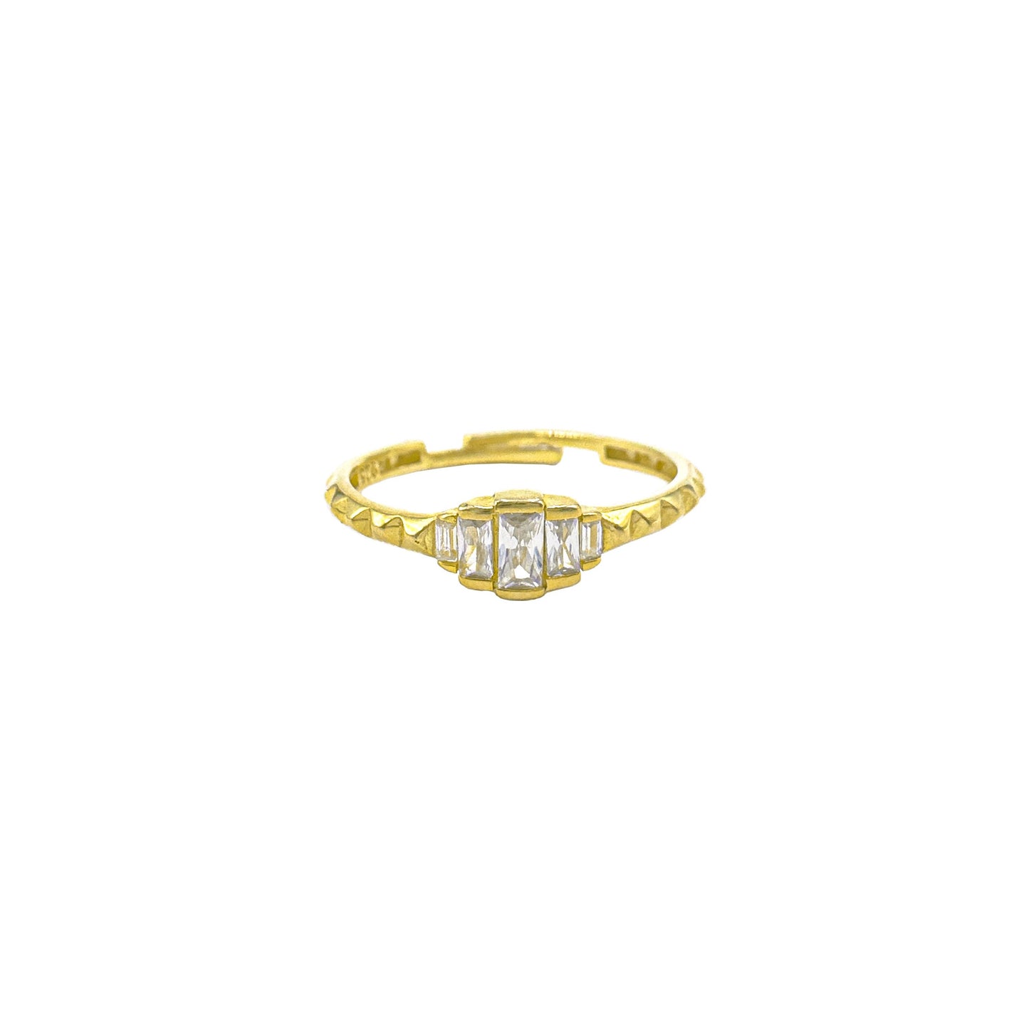 Minimal Stair Baguette Ring