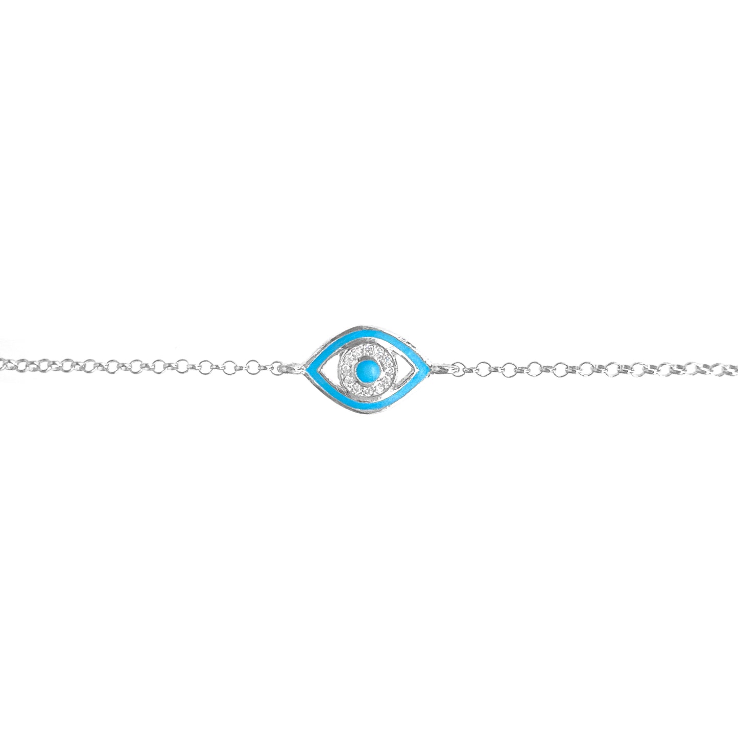 Blue Enameled Stone Eye Bracelet