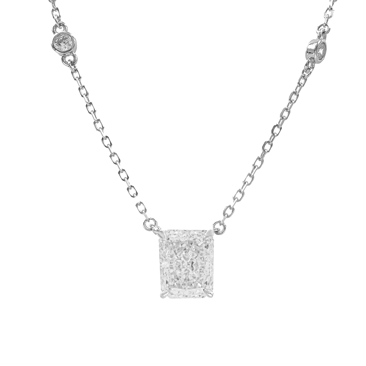 Ice Cut Taşlı Kare Kesim Kolye