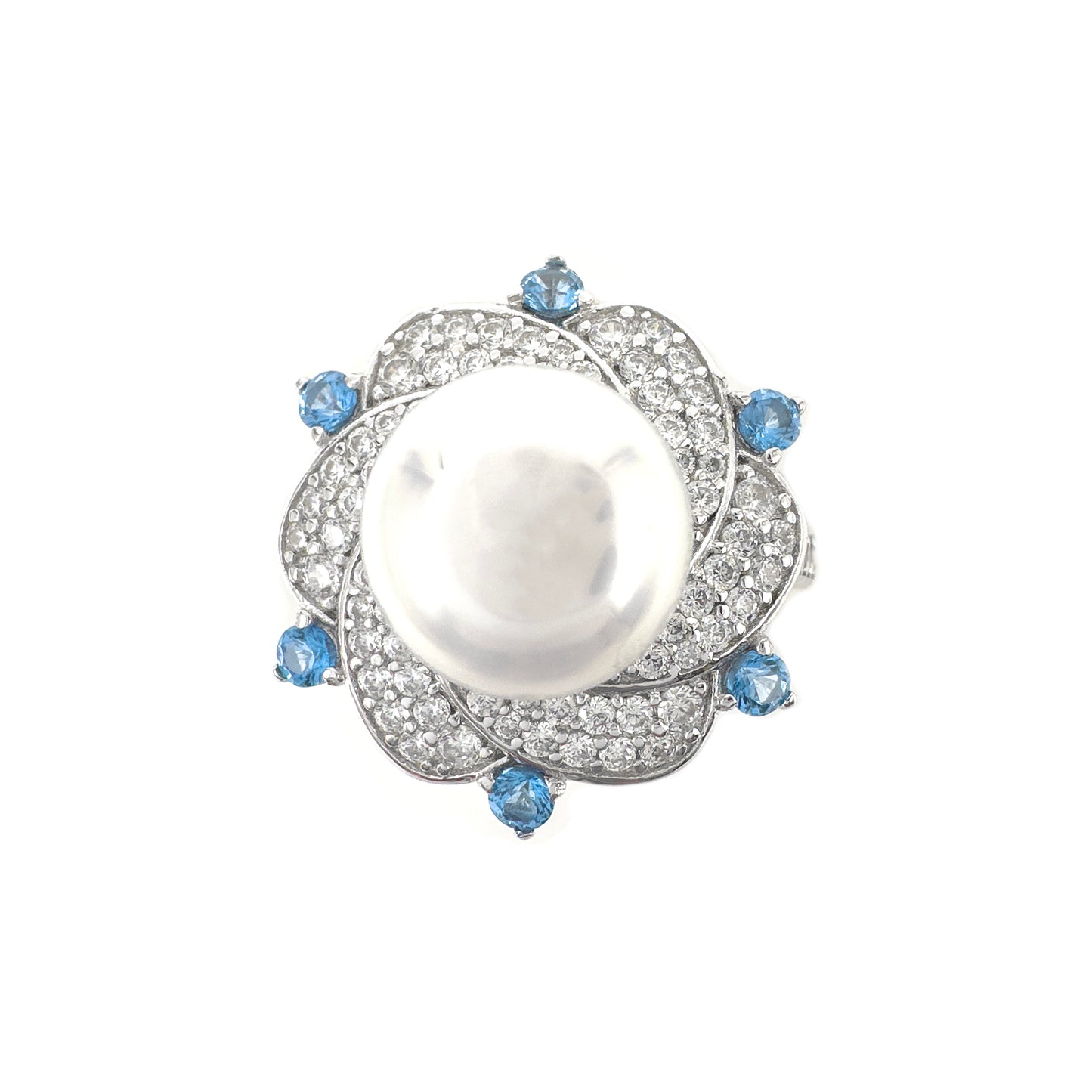 Blue Stone Pearl Ring