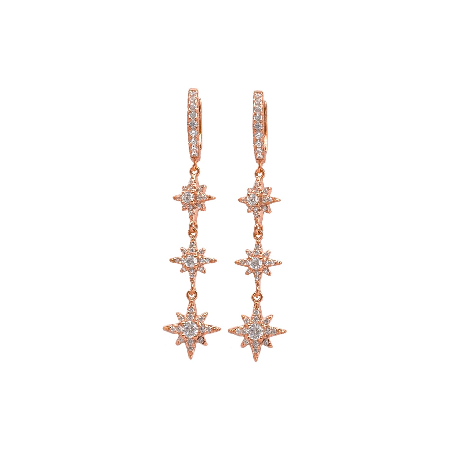 Dangling Star Hoop Earrings