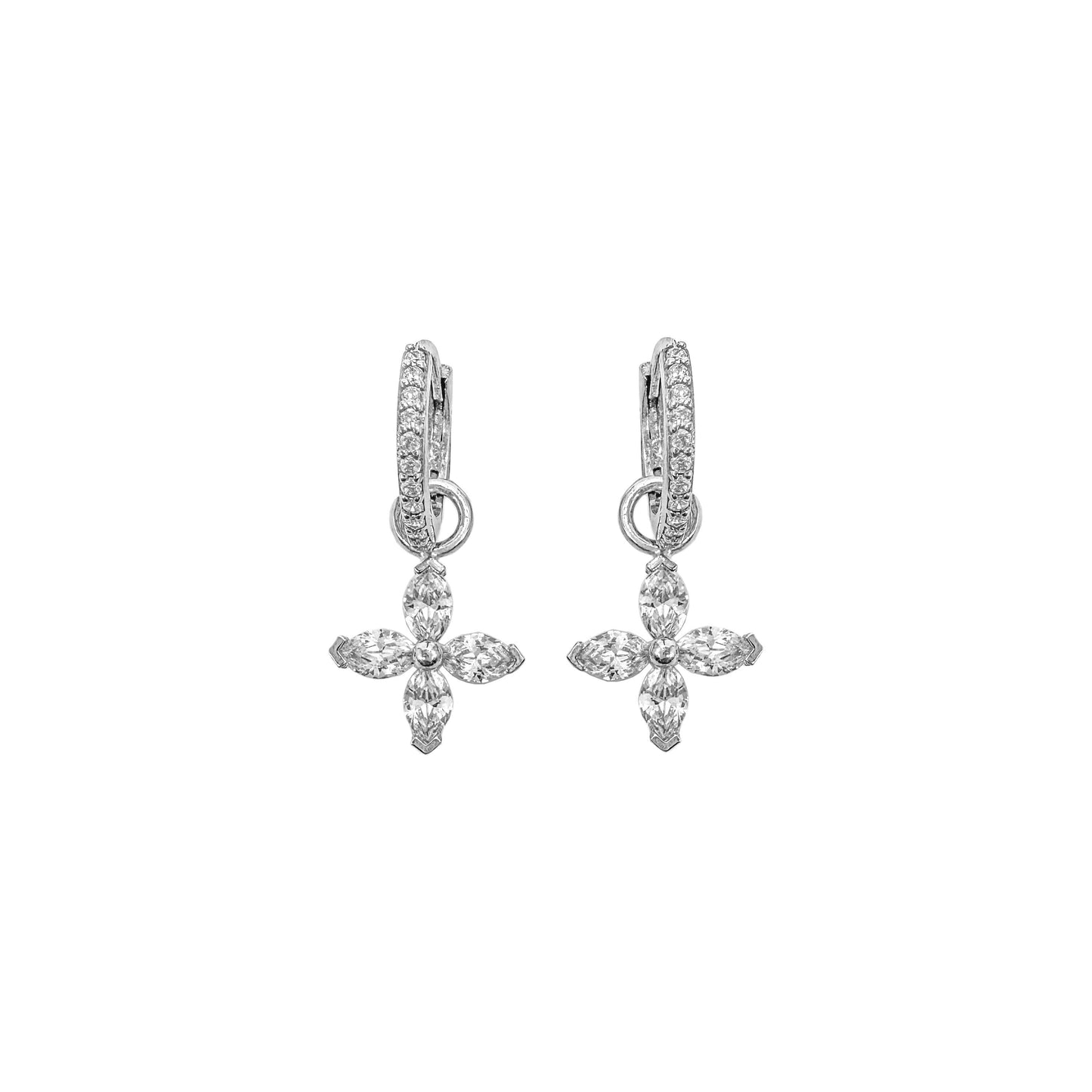 Marquise Stone Hoop Earrings
