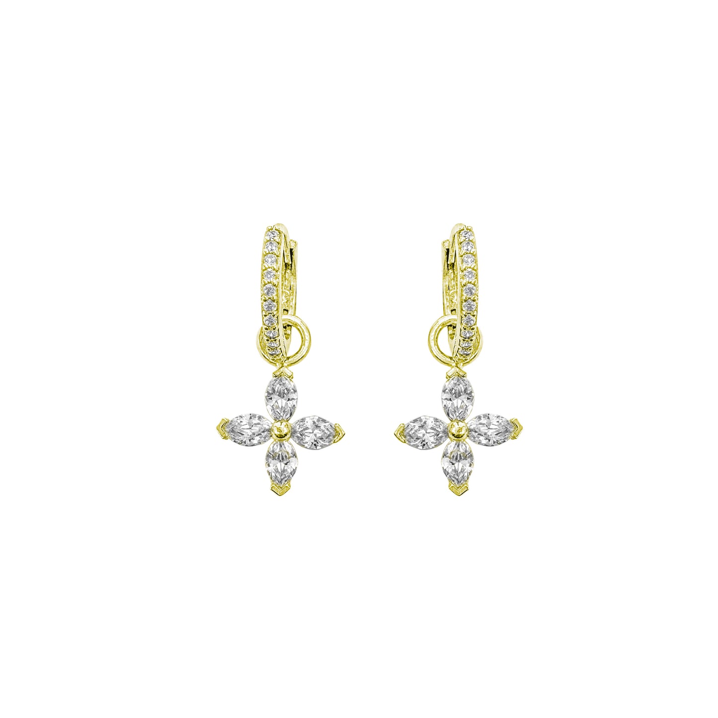 Marquise Stone Hoop Earrings