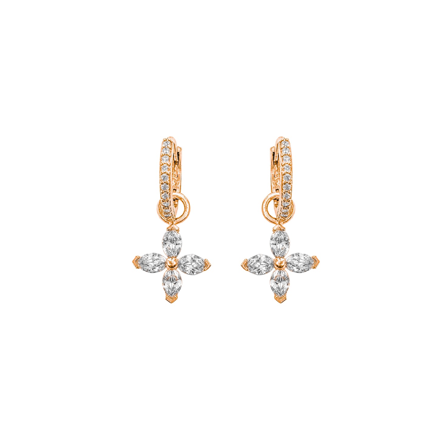 Marquise Stone Hoop Earrings