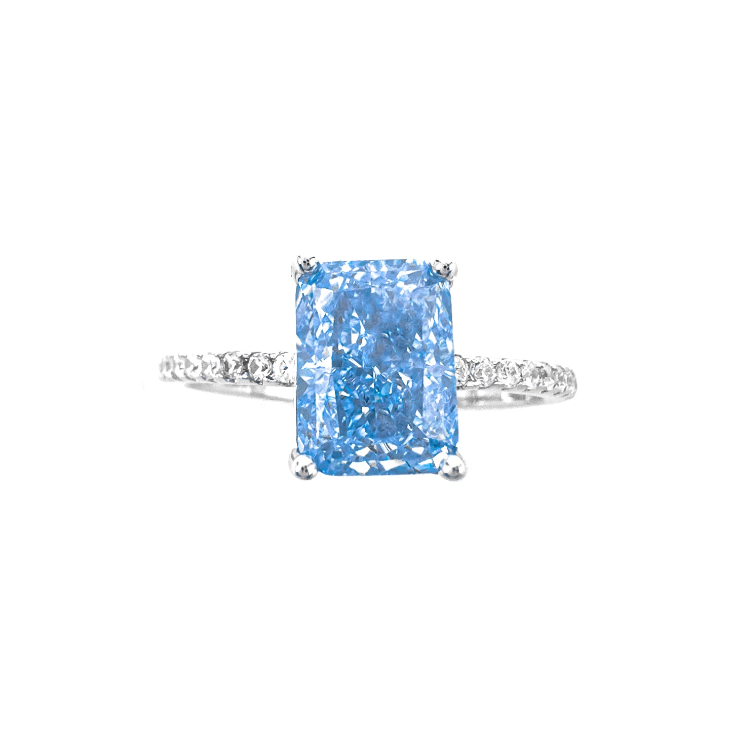 Ice Cut Side Stone Baguette Ring