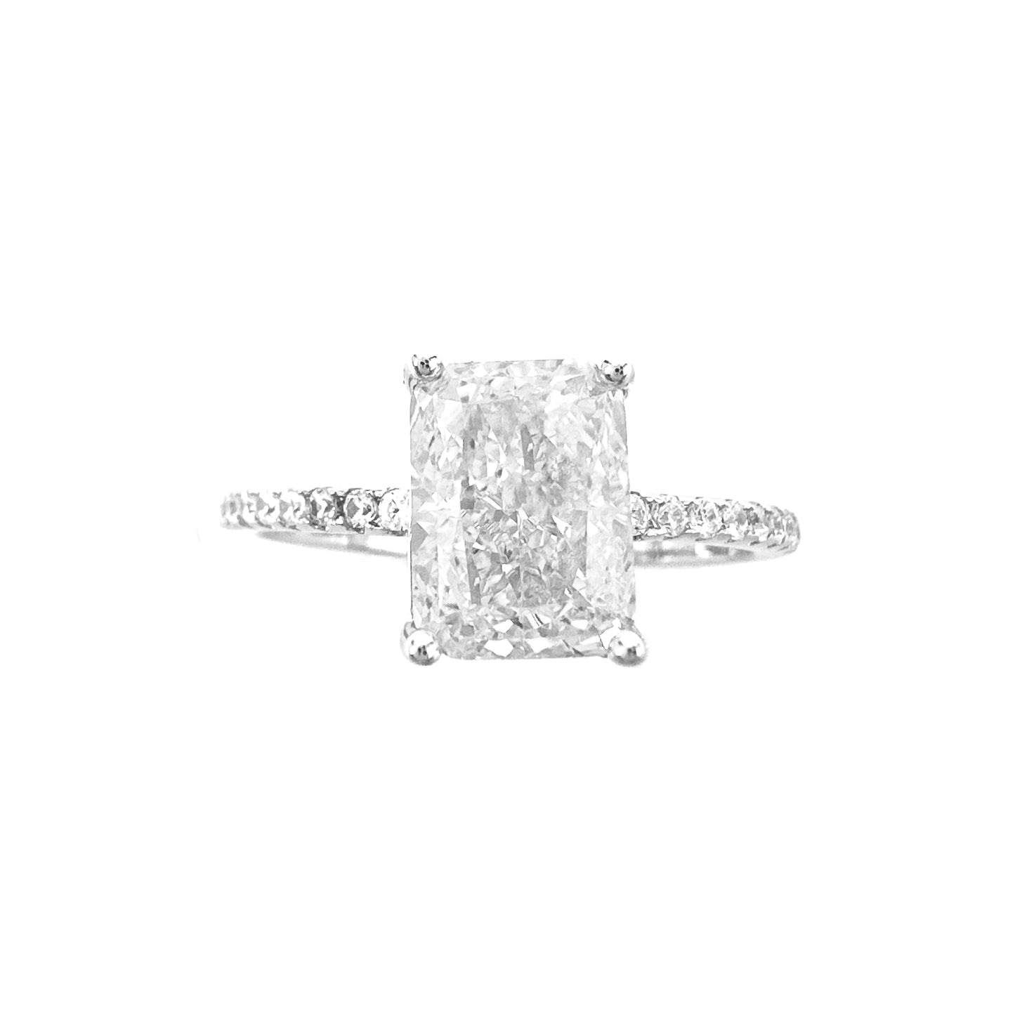Ice Cut Side Stone Baguette Ring