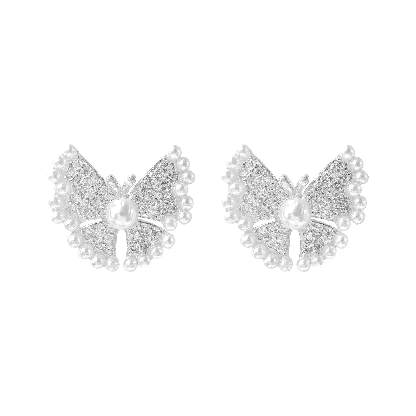İnci Detaylı Butterfly Küpe