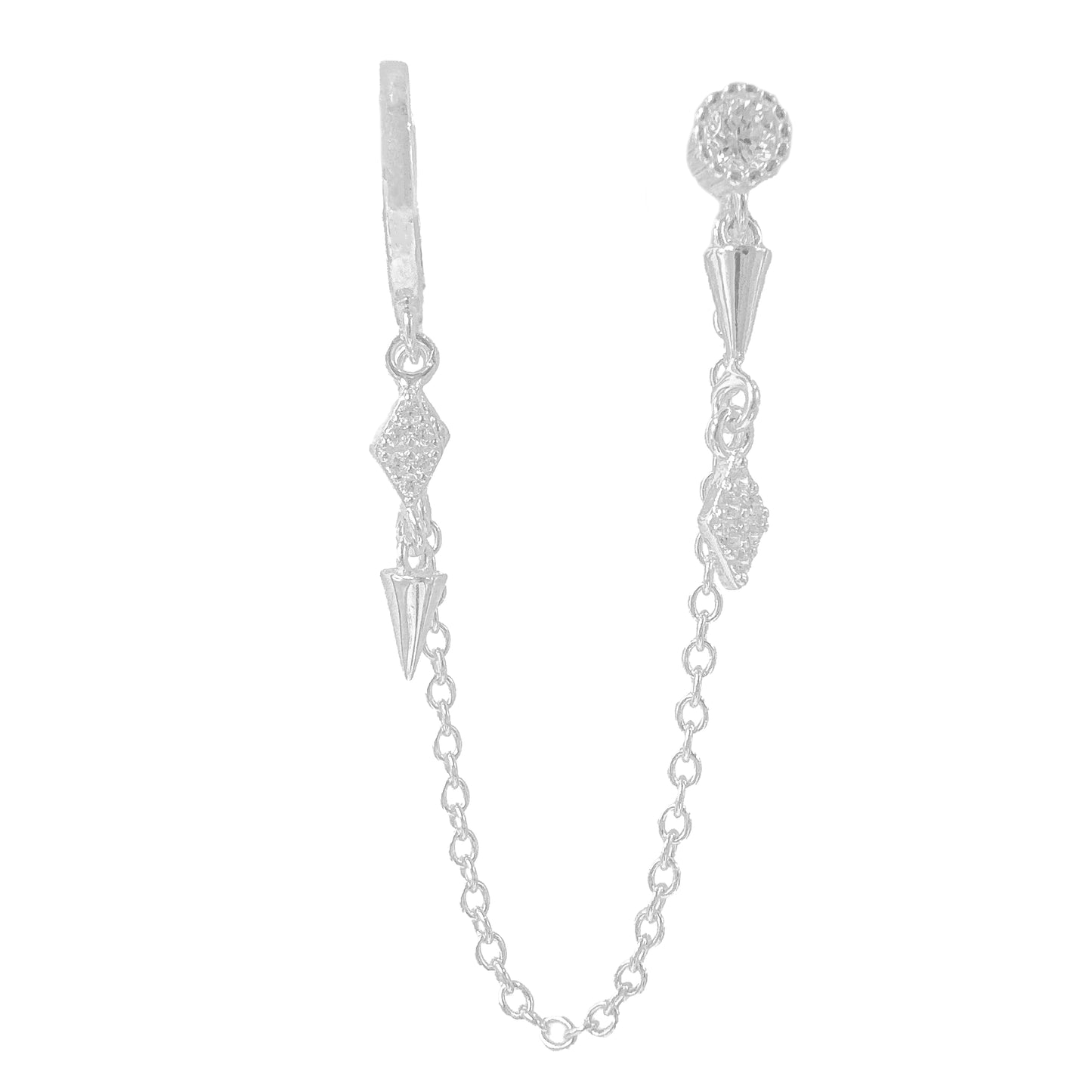 Emily Karo Taşlı Chain Küpe