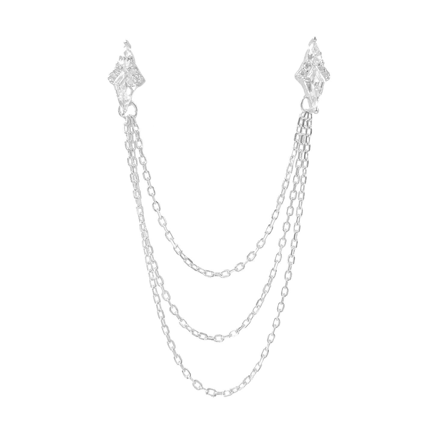 Markiz Taşlı Trio Chain Küpe