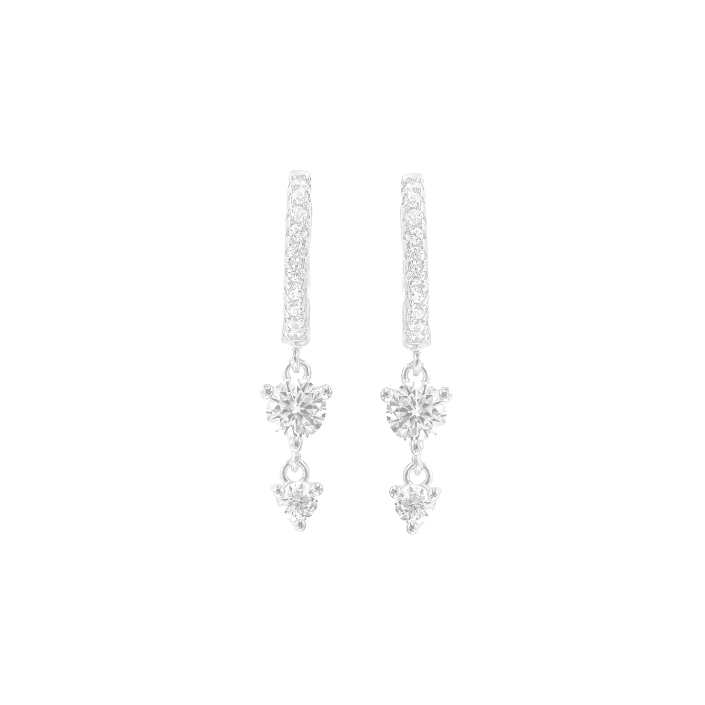 Derry Twin Taşlı Halka Küpe