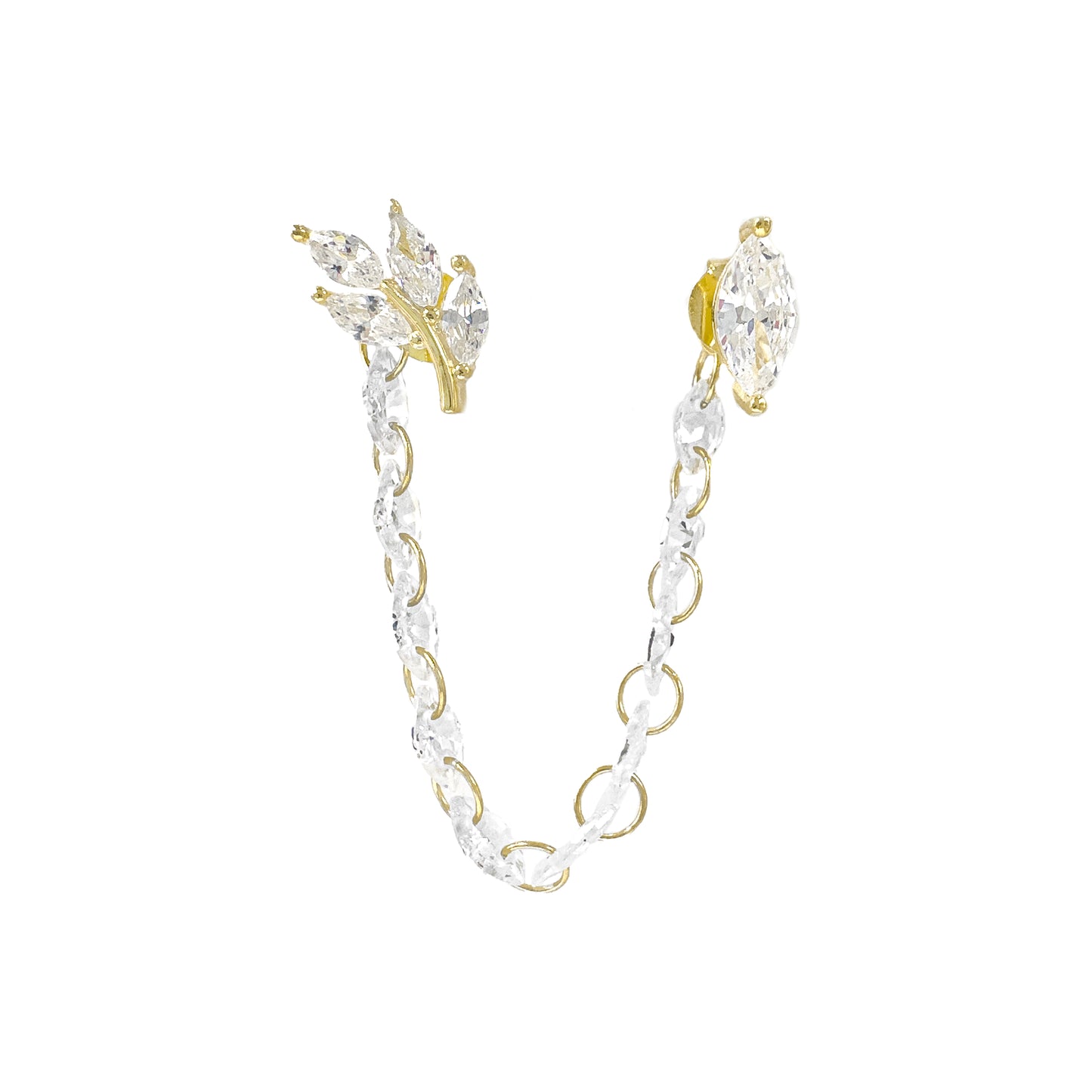 Leaf Stone Chain Küpe