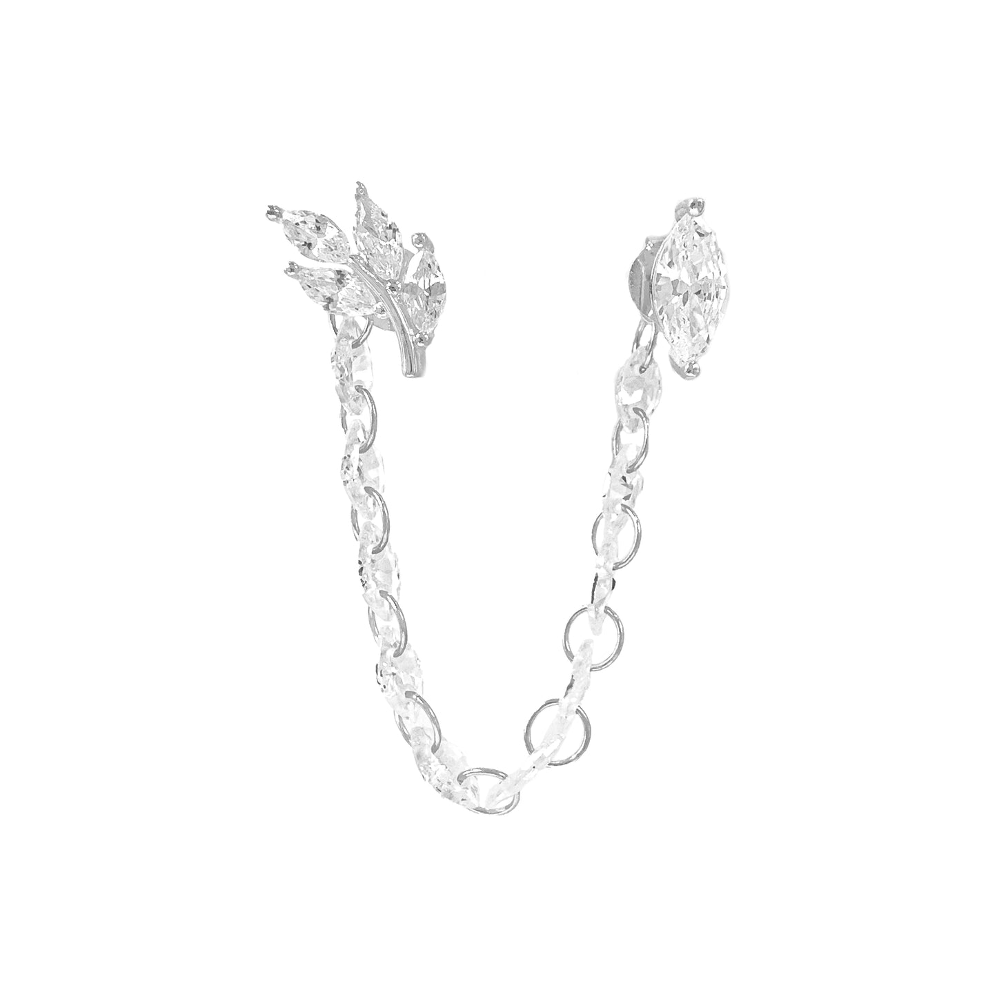 Leaf Stone Chain Küpe