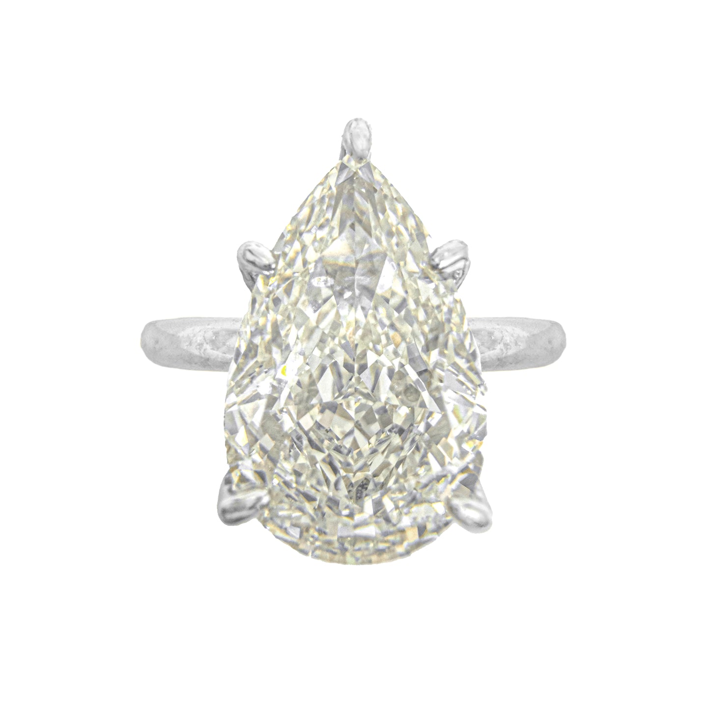 14K Taşlı Montür G-Color Pear Yüzük