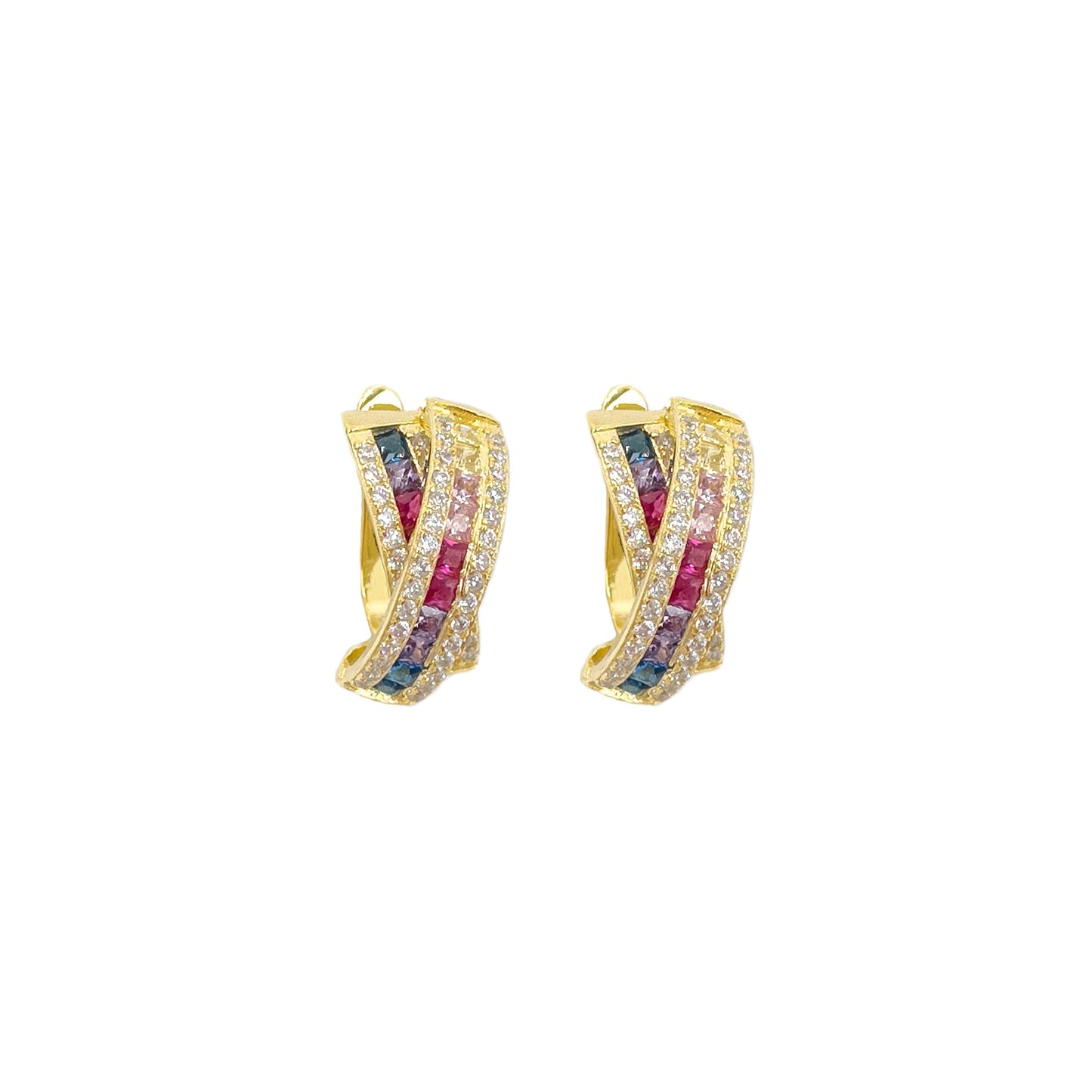 Colorful Stone Pin Earrings