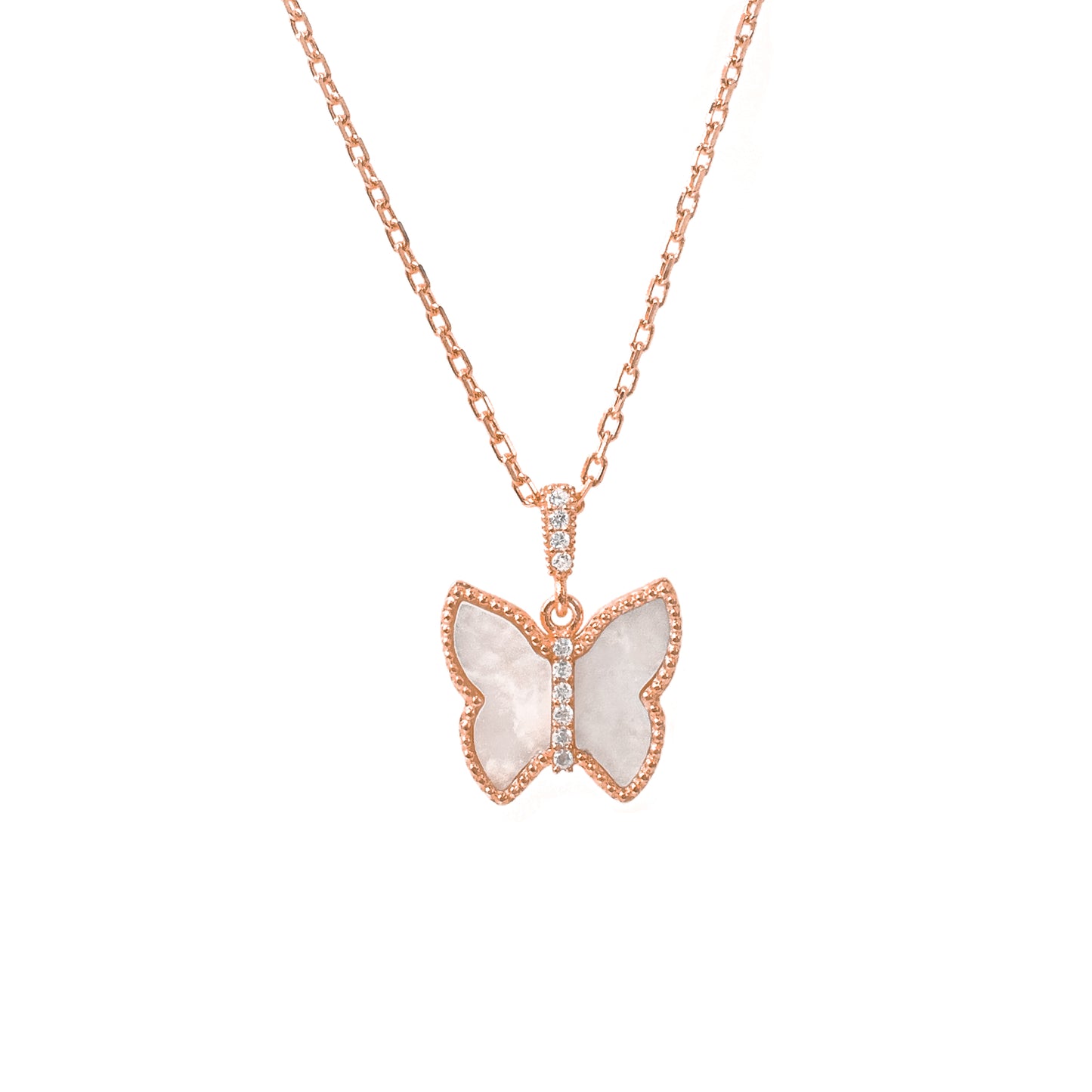 Mother of Pearl Butterfly Necklace