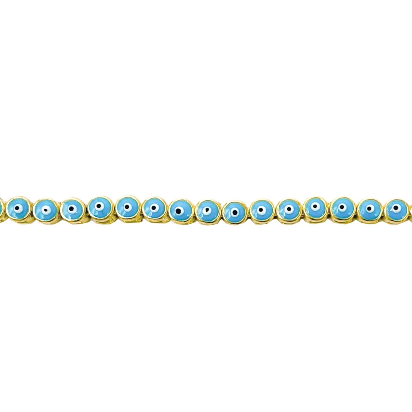 Blue Enamel Evil Eye Bracelet