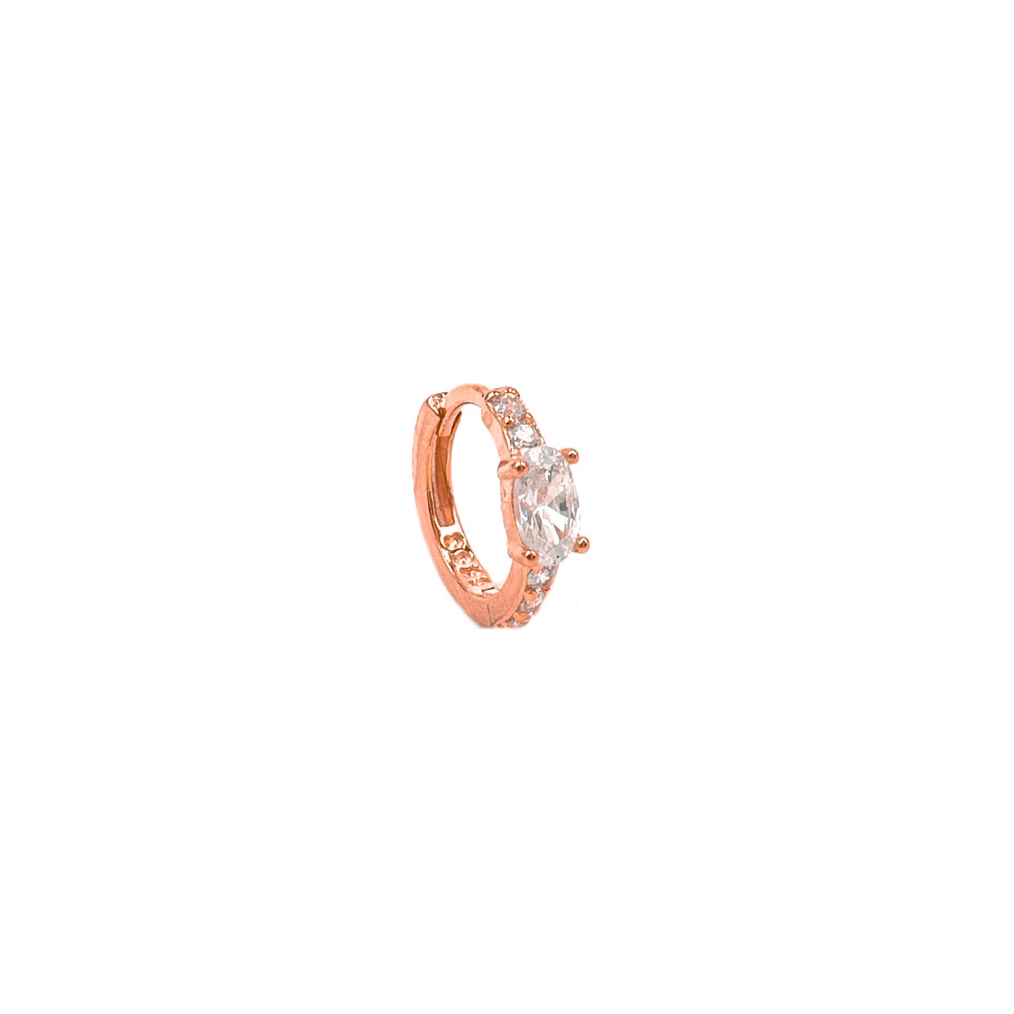 Oval Taşlı Halka Piercing