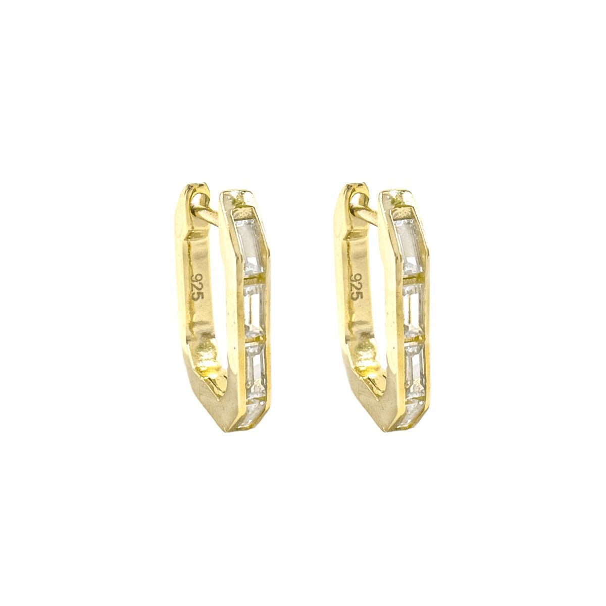 Baguette U Hoop Earring