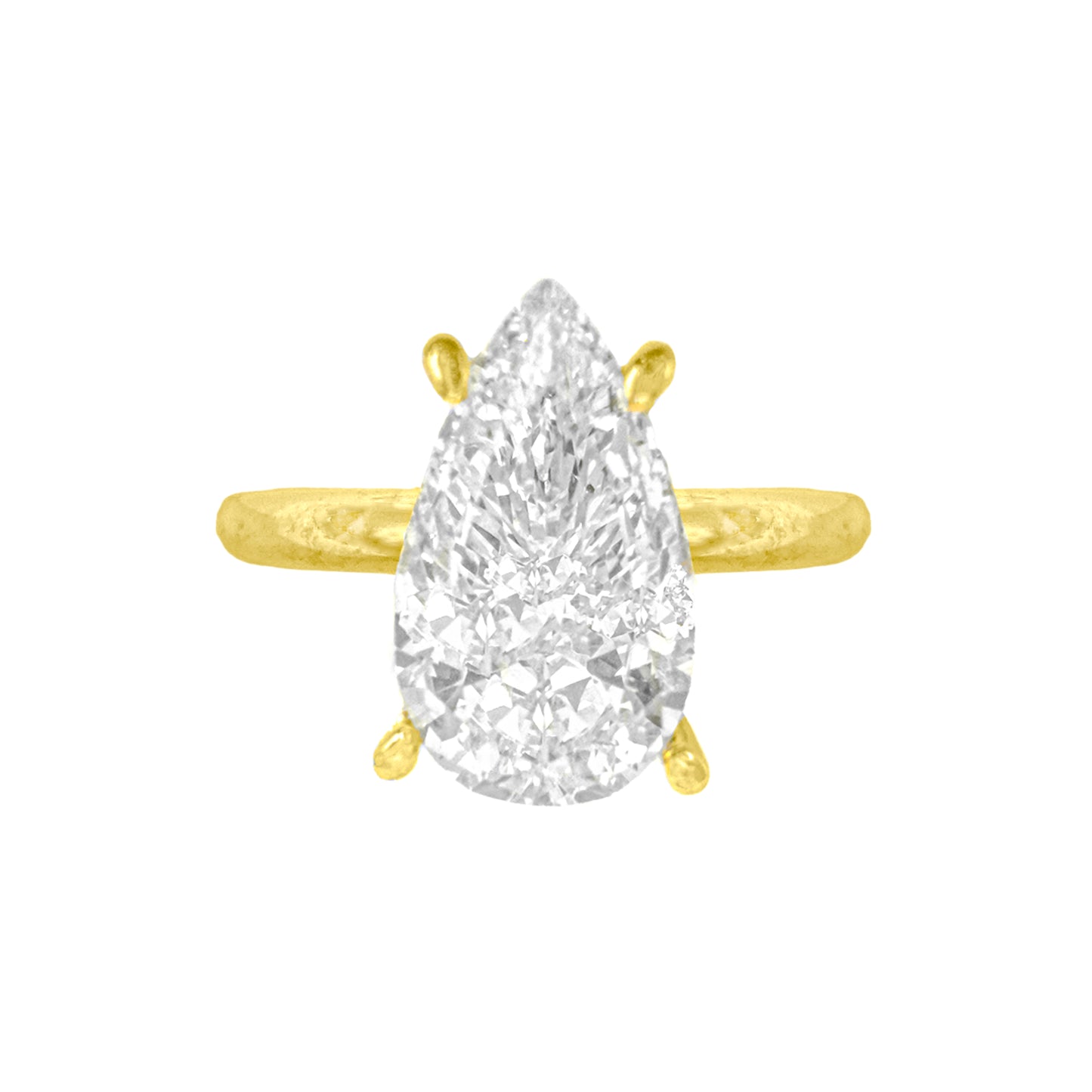 Taşlı Montür Mozanit Damla Tektaş Yüzük