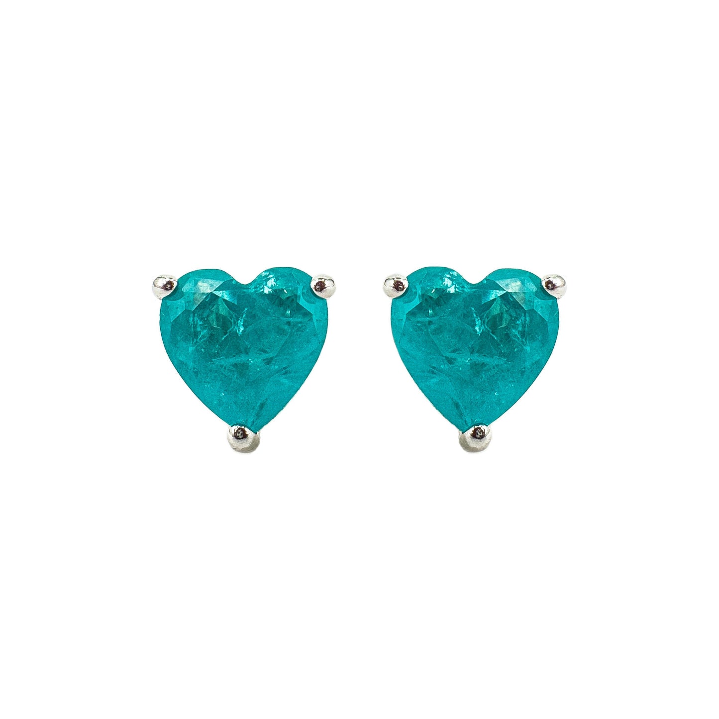 Paraiba Zümrüdü Kalp Küpe