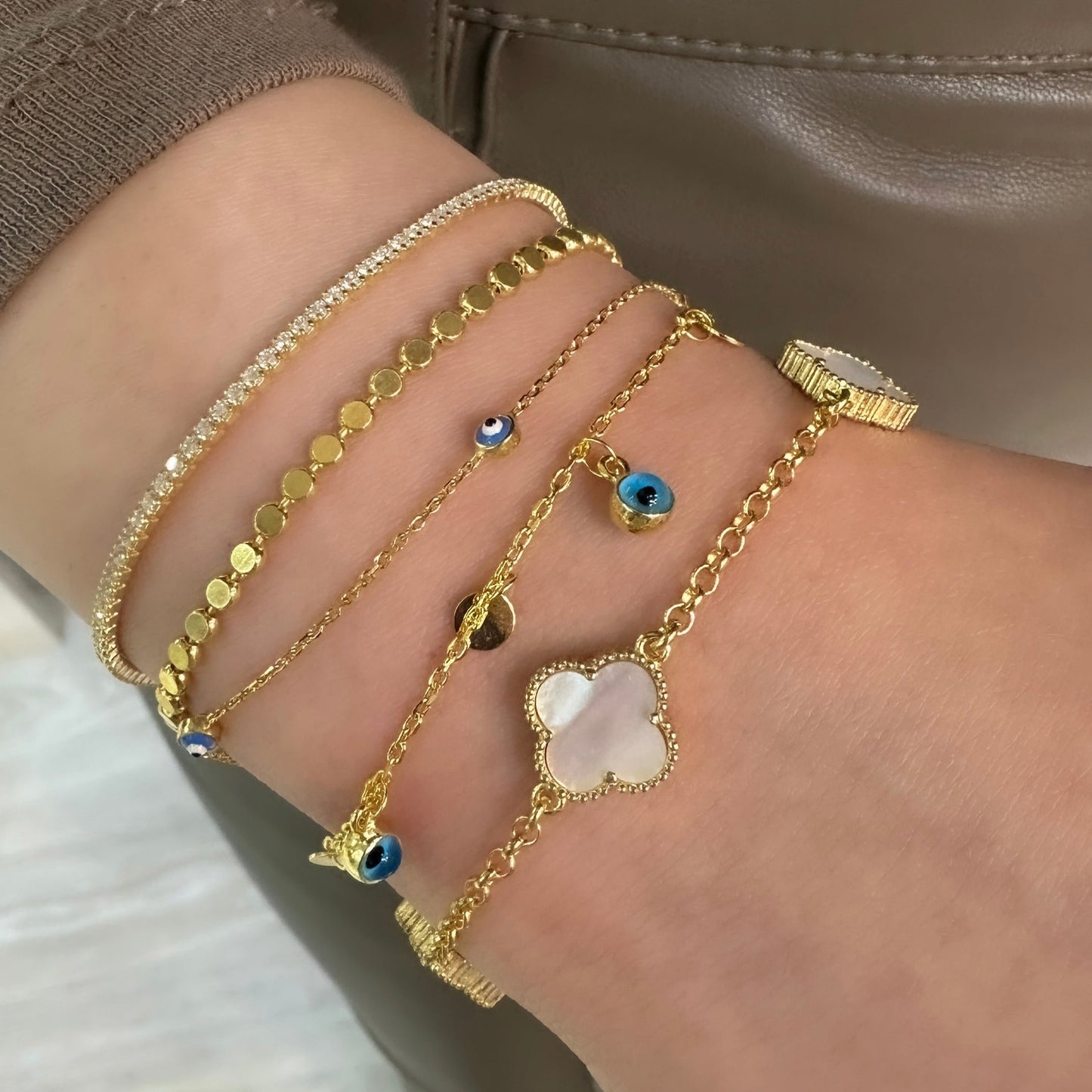 Pailletten-Armband mit bösem Blick