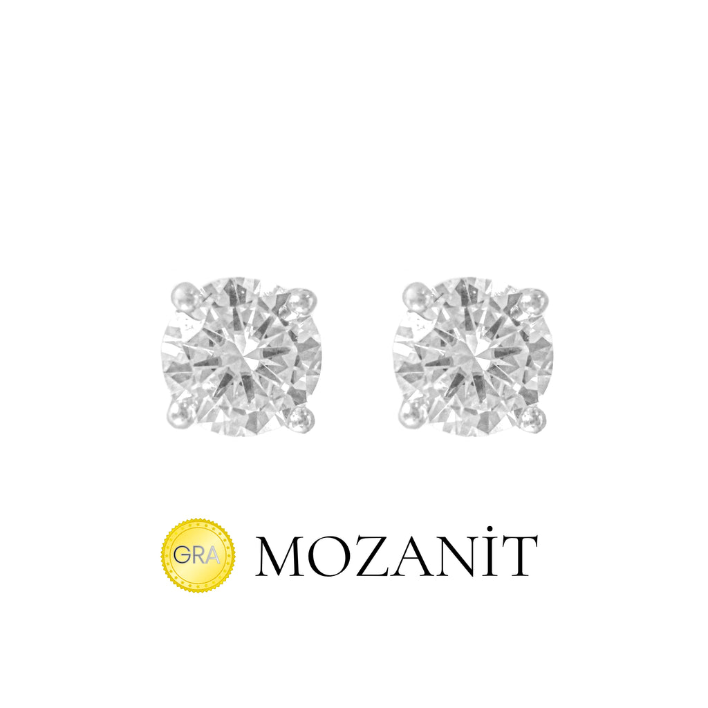 Dört Mm Mozanit Tektaş Küpe