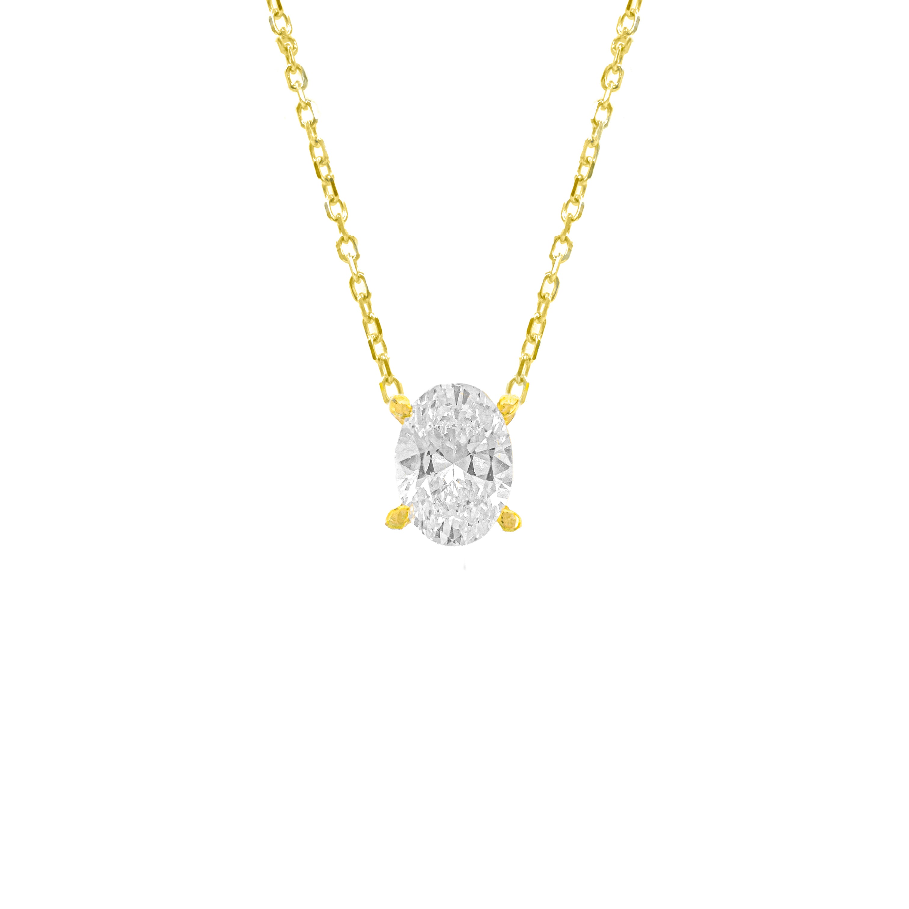 0.75 Karat D-Color Oval Kolye