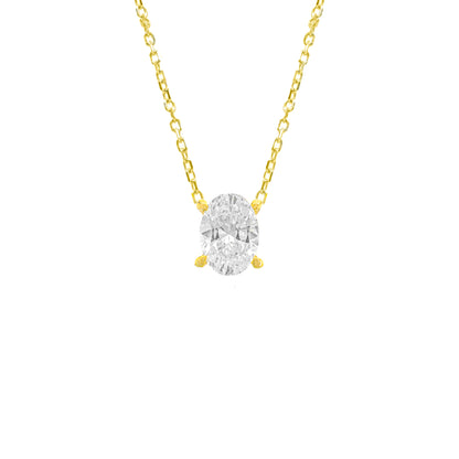 0.75 Karat D-Color Oval Kolye