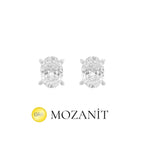 Bir Karat Mozanit Oval Küpe